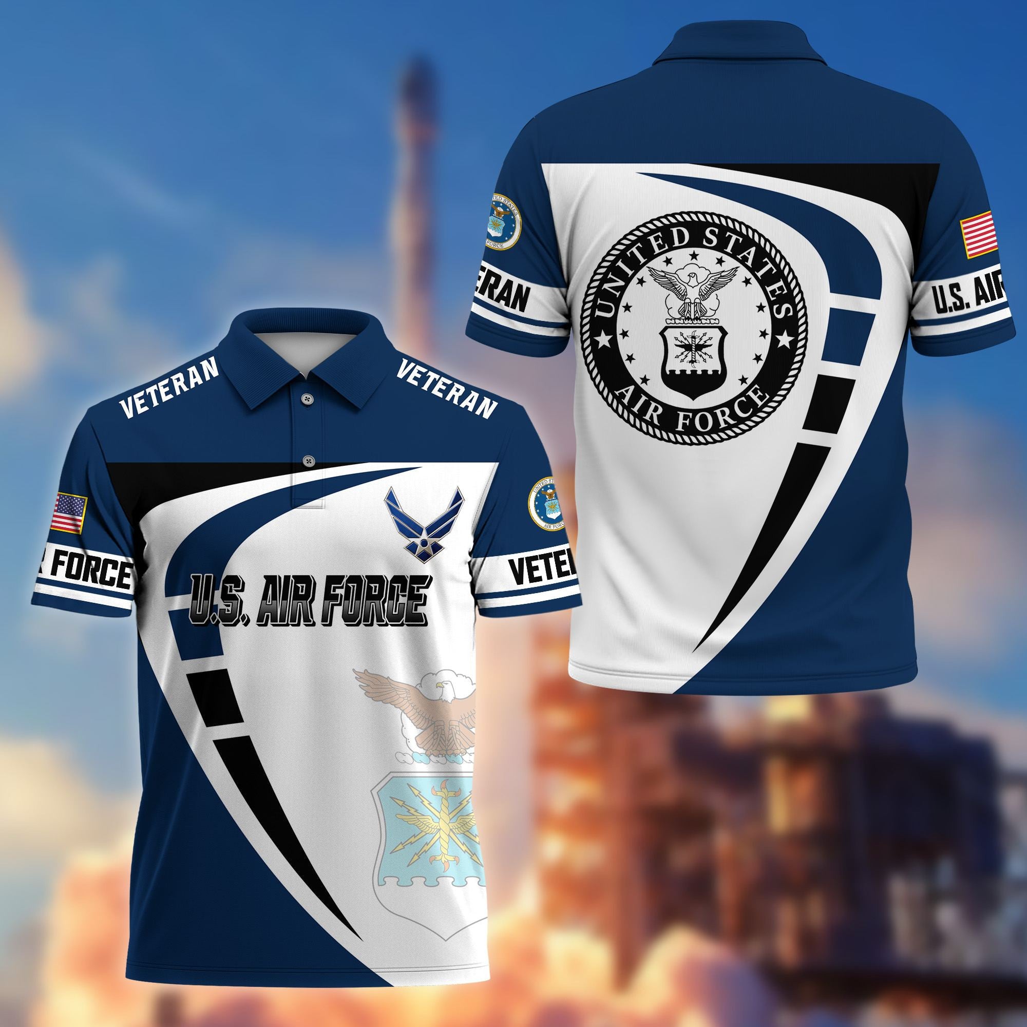 Premium US Veterans Polo Shirt, Gifts For US Veterans, Gifts On Father's Day, Veterans Day.
