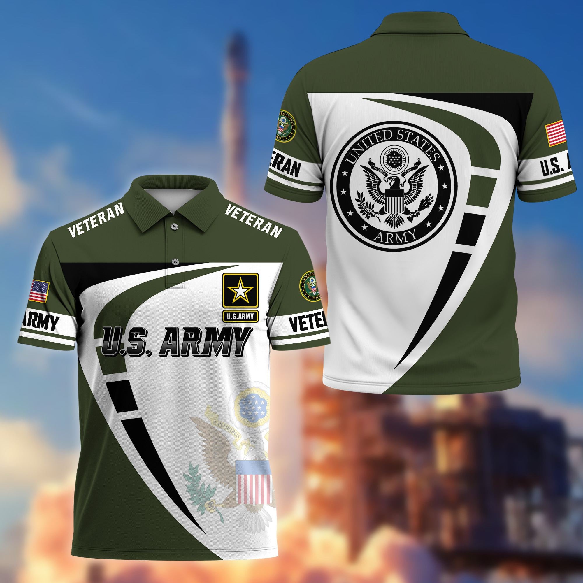 Premium US Veterans Polo Shirt, Gifts For US Veterans, Gifts On Father's Day, Veterans Day.