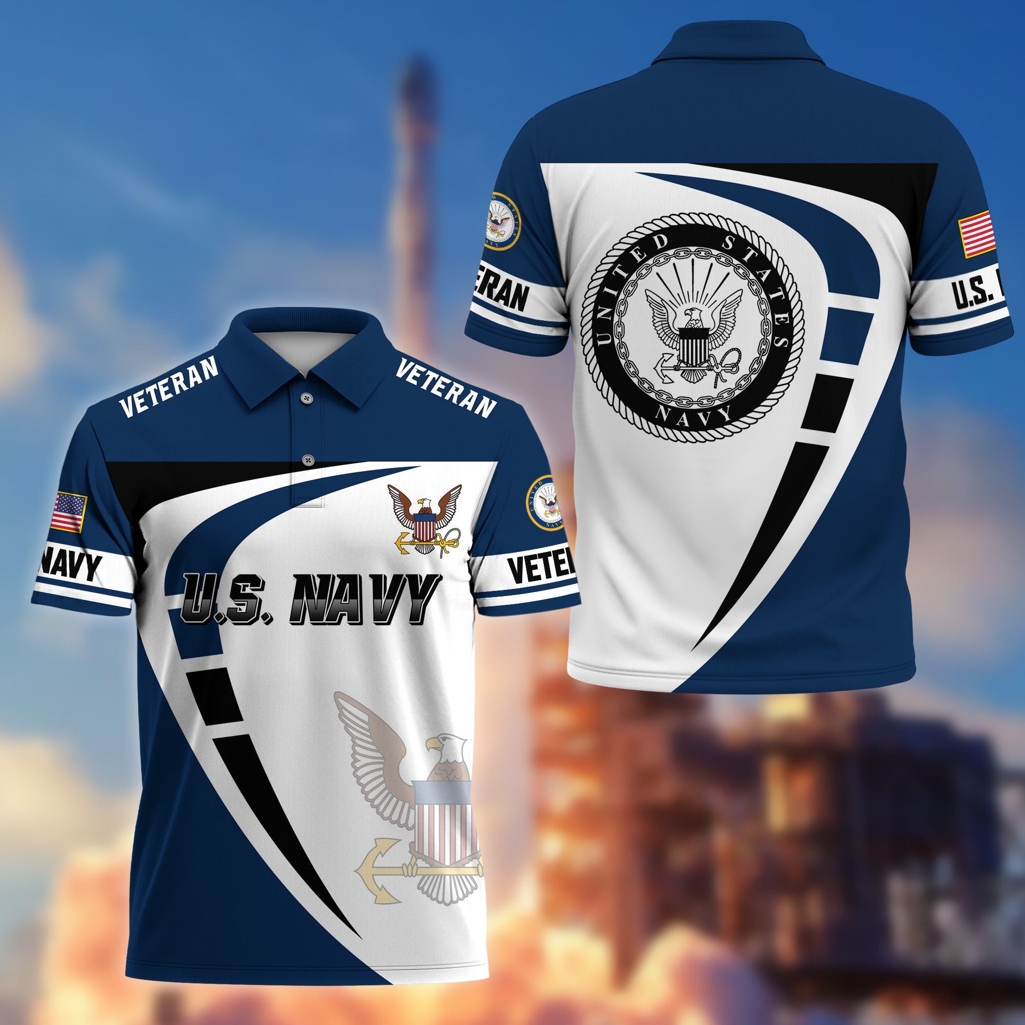Premium US Veterans Polo Shirt, Gifts For US Veterans, Gifts On Father's Day, Veterans Day.