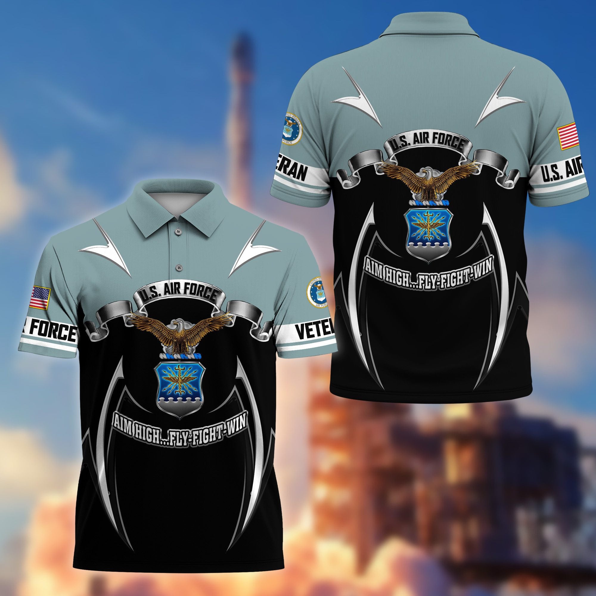 Premium US Veterans Polo Shirt, Gifts For US Veterans, Gifts On Father's Day, Veterans Day.