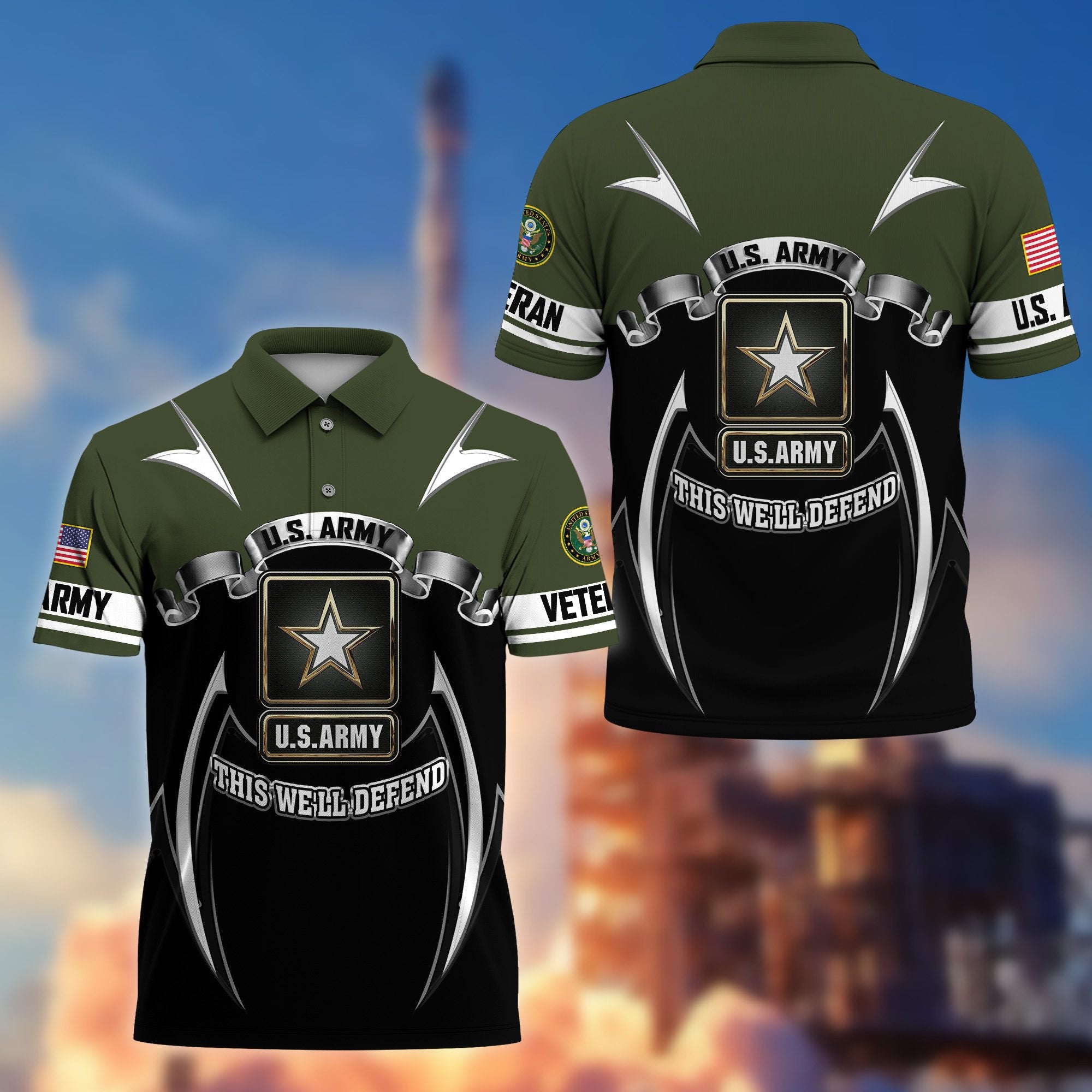 Premium US Veterans Polo Shirt, Gifts For US Veterans, Gifts On Father's Day, Veterans Day.