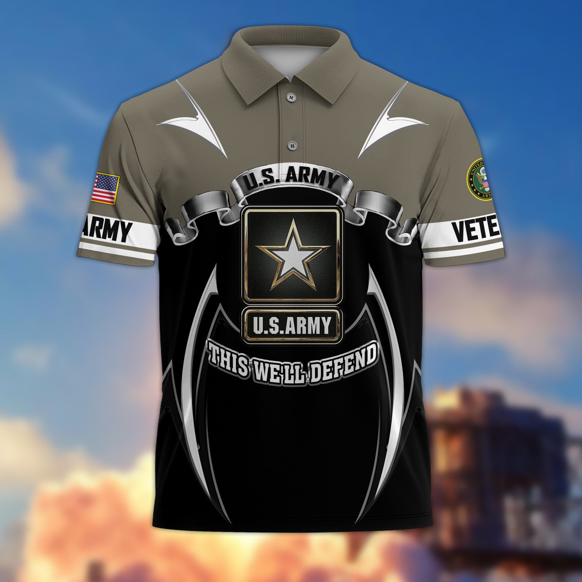 Premium US Veterans Polo Shirt, Gifts For US Veterans, Gifts On Father's Day, Veterans Day.