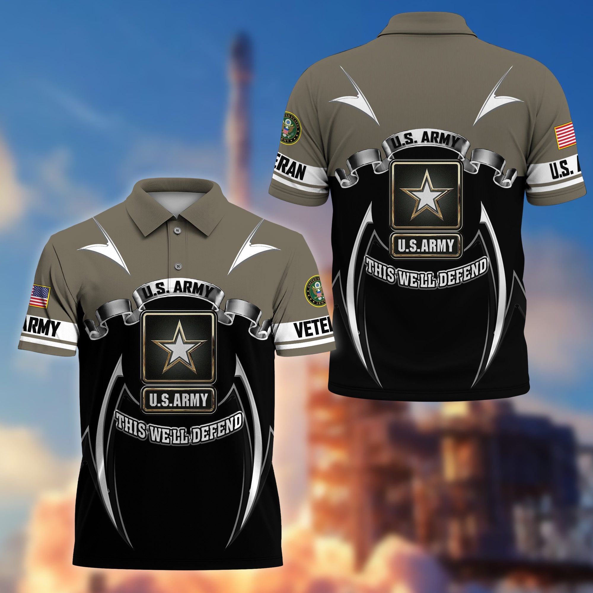 Premium US Veterans Polo Shirt, Gifts For US Veterans, Gifts On Father's Day, Veterans Day.
