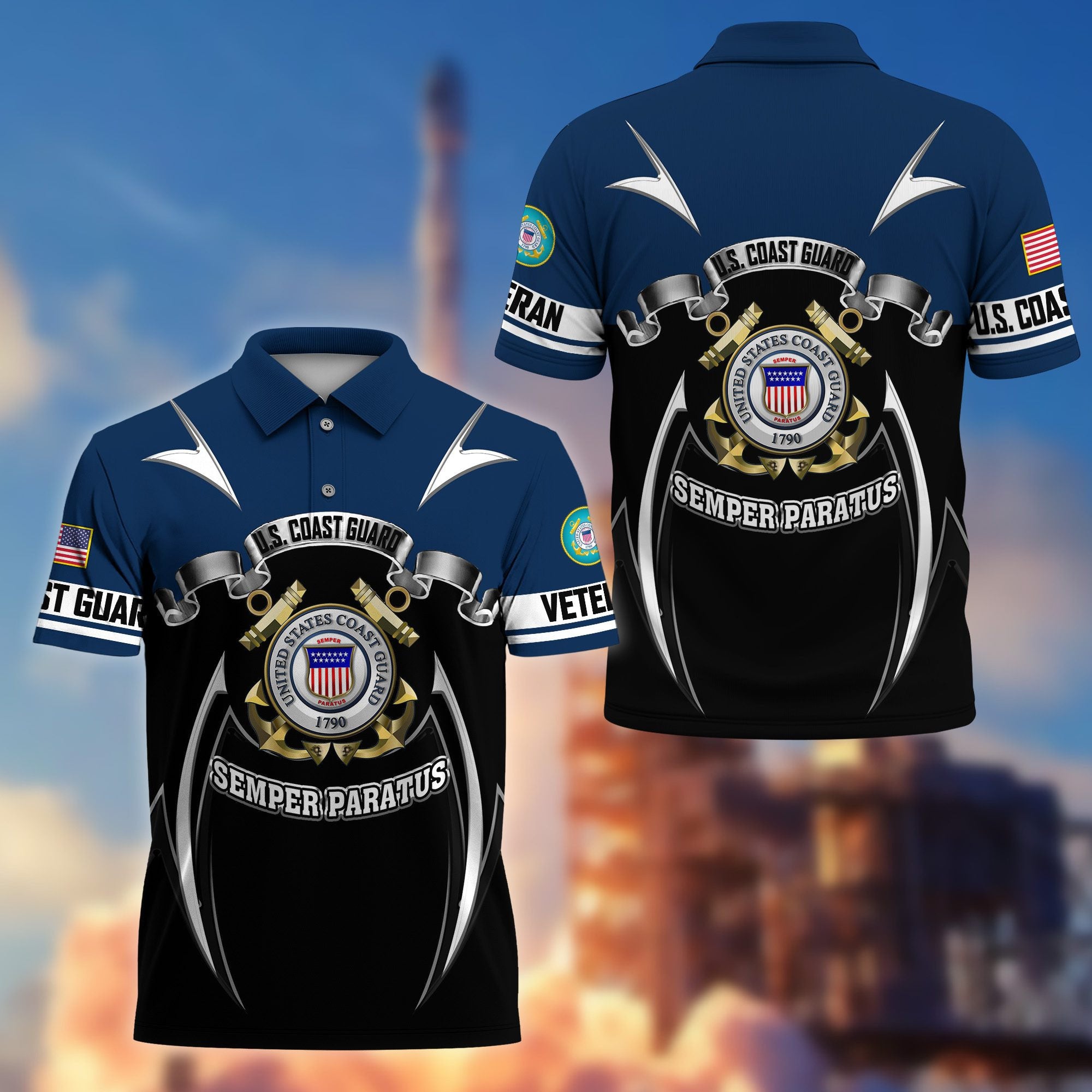 Premium US Veterans Polo Shirt, Gifts For US Veterans, Gifts On Father's Day, Veterans Day.