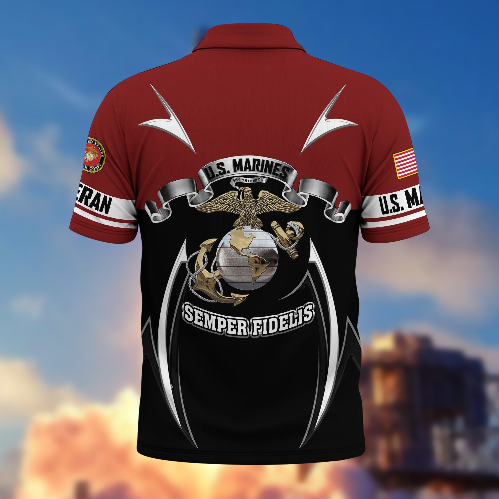 Premium US Veterans Polo Shirt, Gifts For US Veterans, Gifts On Father's Day, Veterans Day.