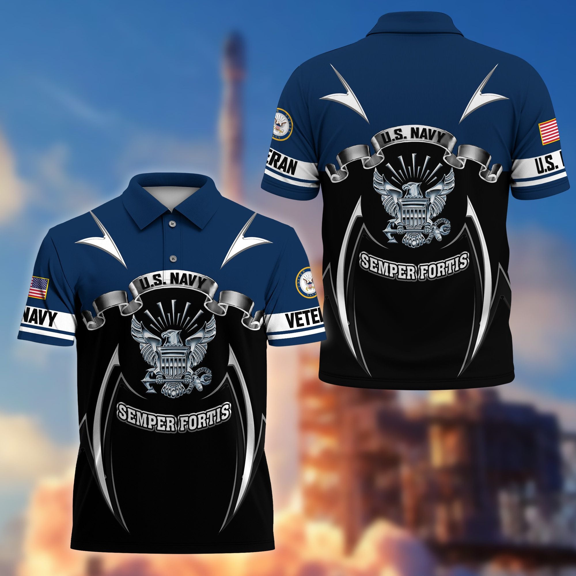 Premium US Veterans Polo Shirt, Gifts For US Veterans, Gifts On Father's Day, Veterans Day.