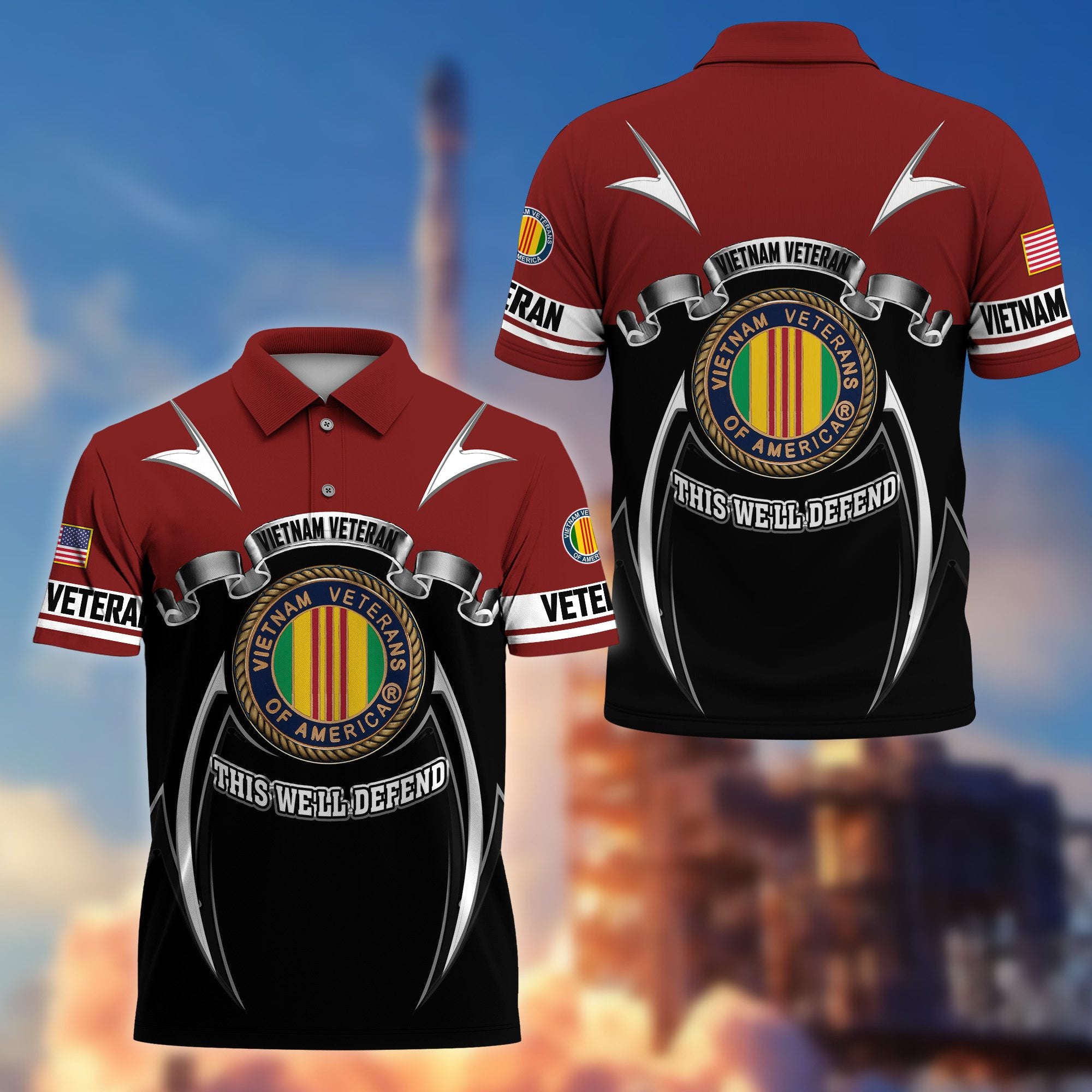 Premium US Veterans Polo Shirt, Gifts For US Veterans, Gifts On Father's Day, Veterans Day.