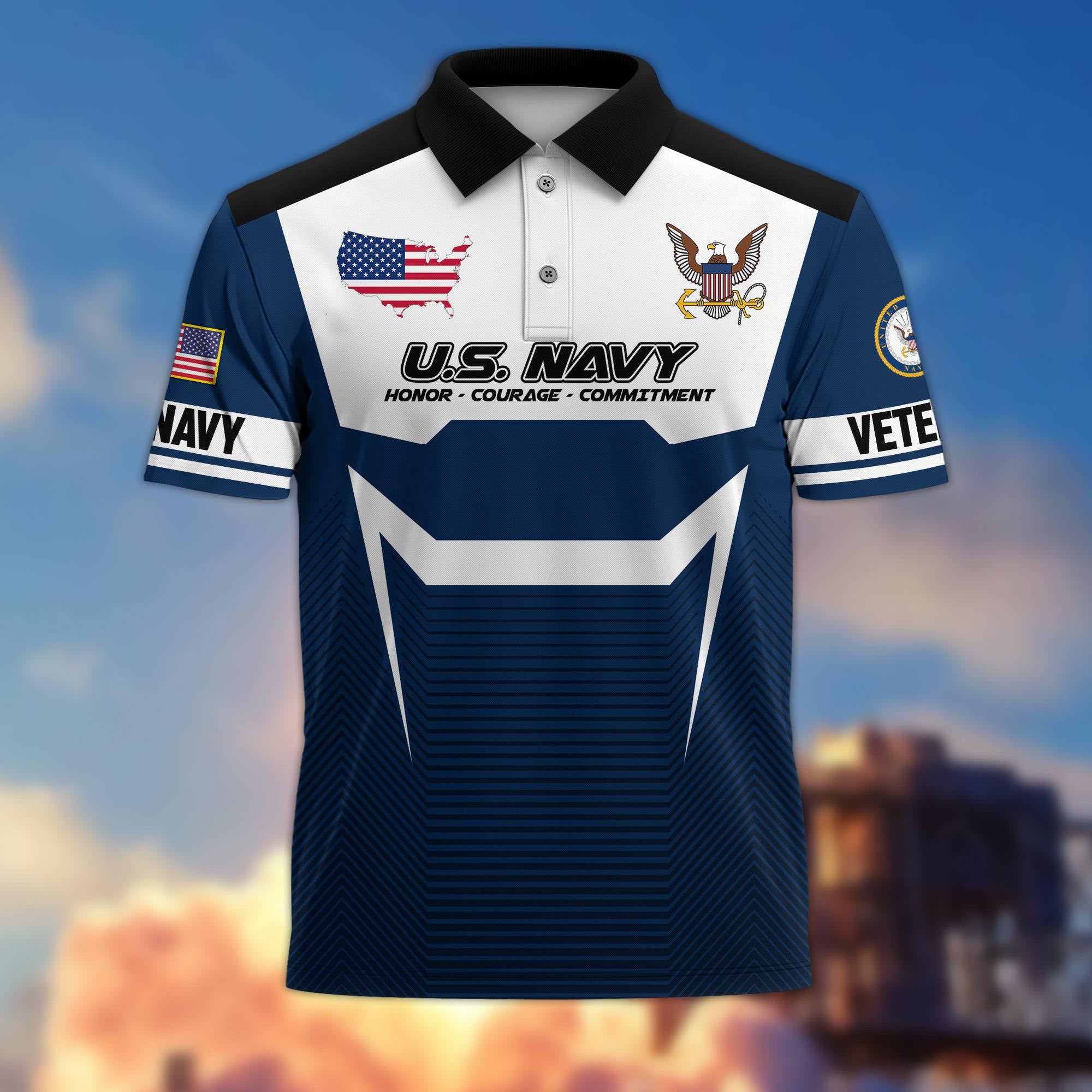 Premium US Veterans Polo Shirt, Gifts For US Veterans, Gifts On Father's Day, Veterans Day.