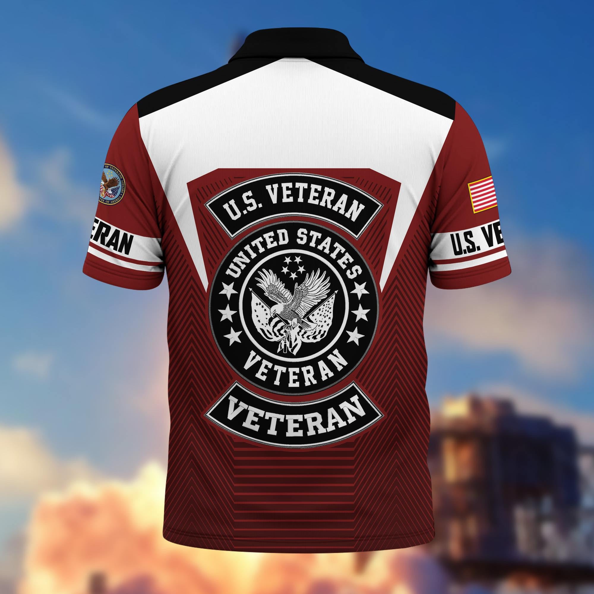 Premium US Veterans Polo Shirt, Gifts For US Veterans, Gifts On Father's Day, Veterans Day.