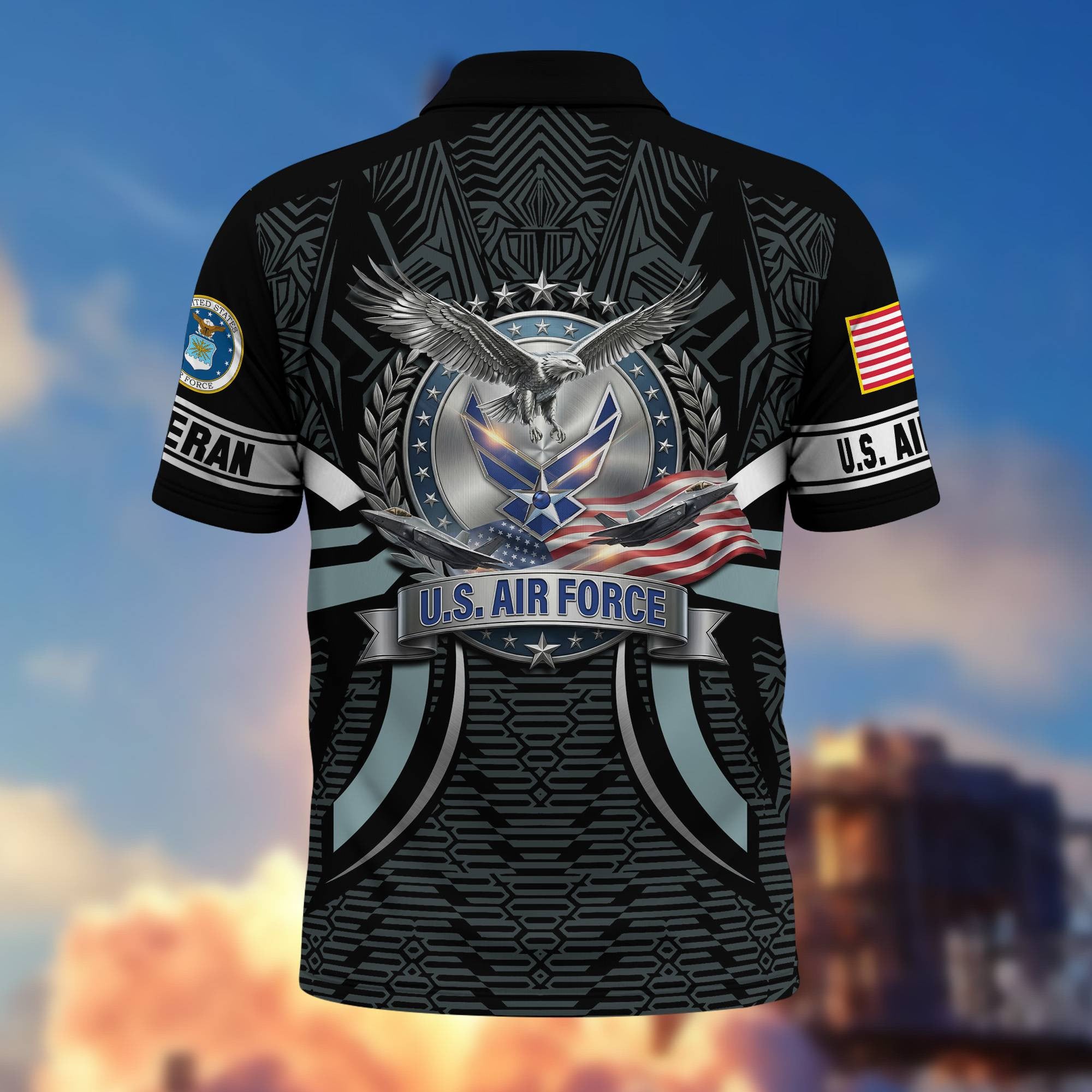 Premium US Veterans Polo Shirt, Gifts For US Veterans, Gifts On Father's Day, Veterans Day.