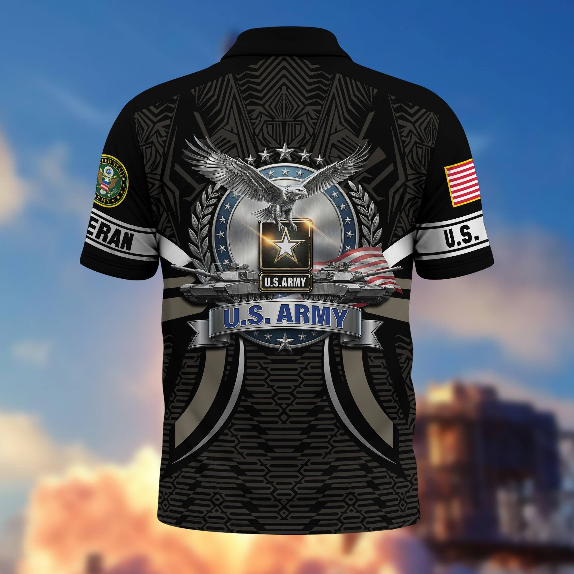 Premium US Veterans Polo Shirt, Gifts For US Veterans, Gifts On Father's Day, Veterans Day.