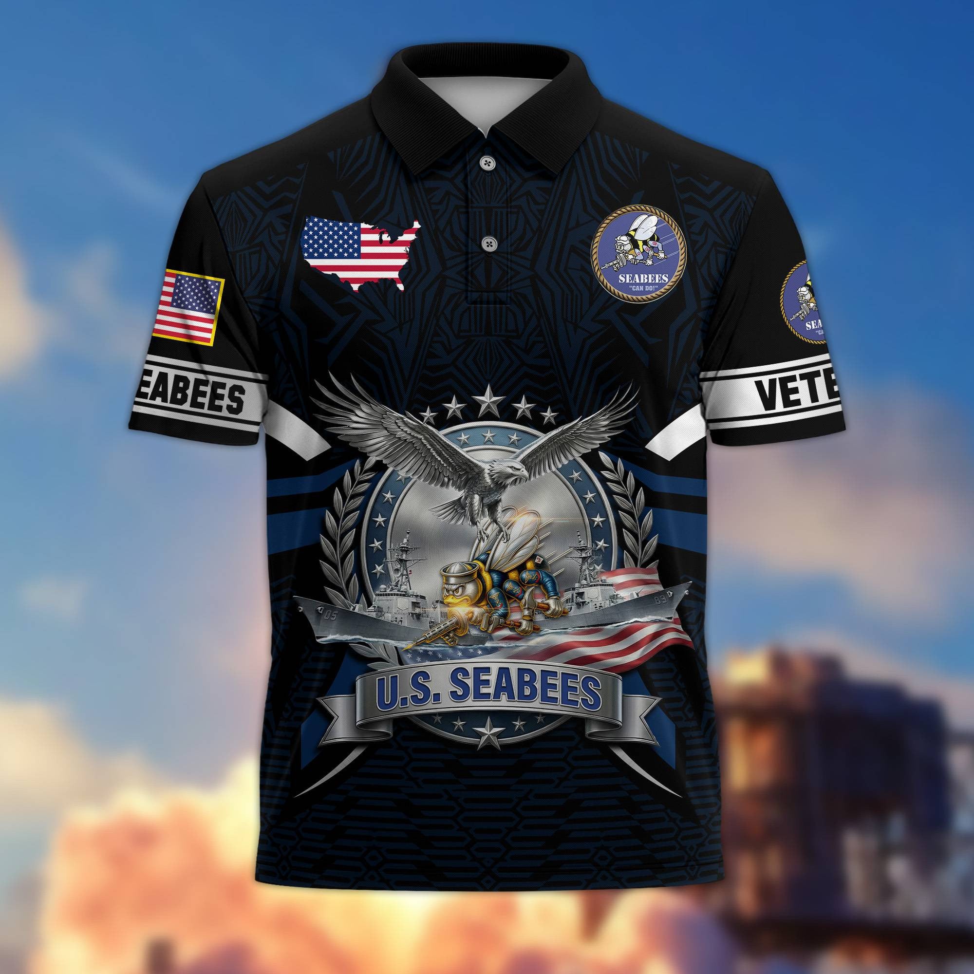 Premium US Veterans Polo Shirt, Gifts For US Veterans, Gifts On Father's Day, Veterans Day.