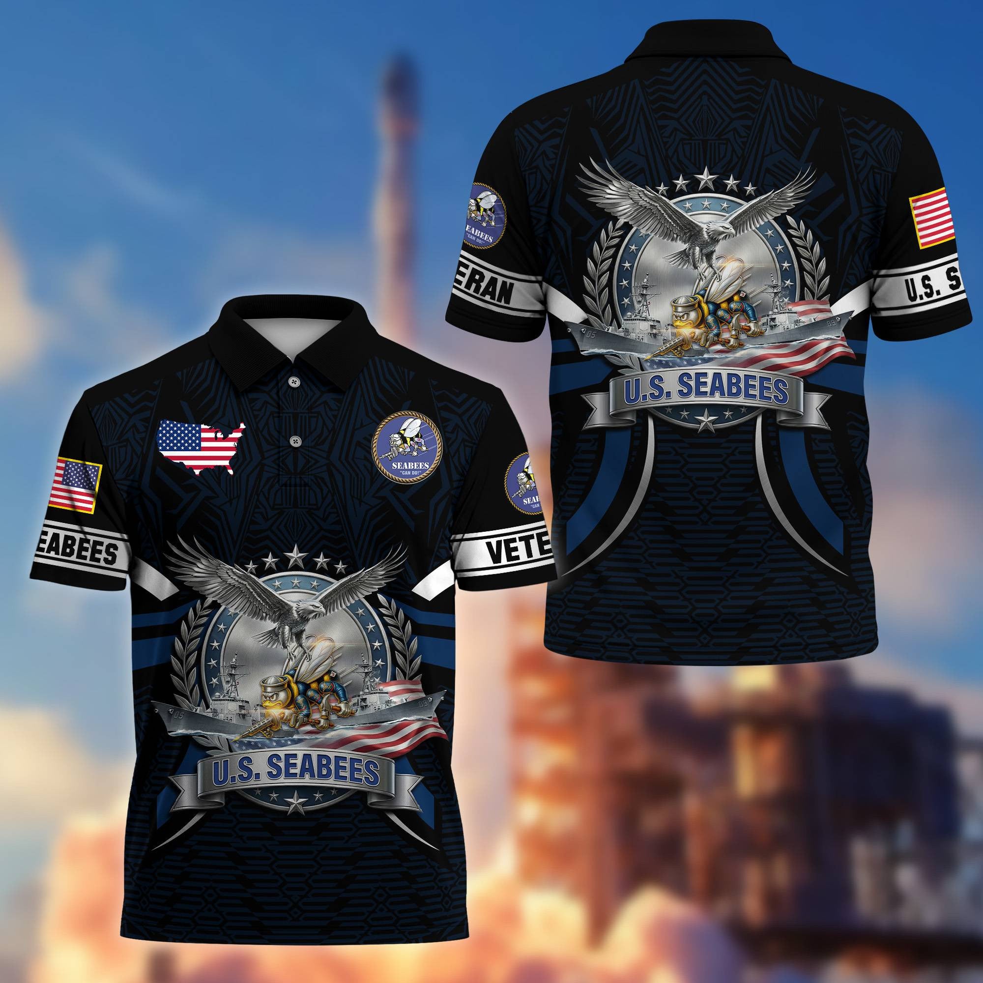 Premium US Veterans Polo Shirt, Gifts For US Veterans, Gifts On Father's Day, Veterans Day.
