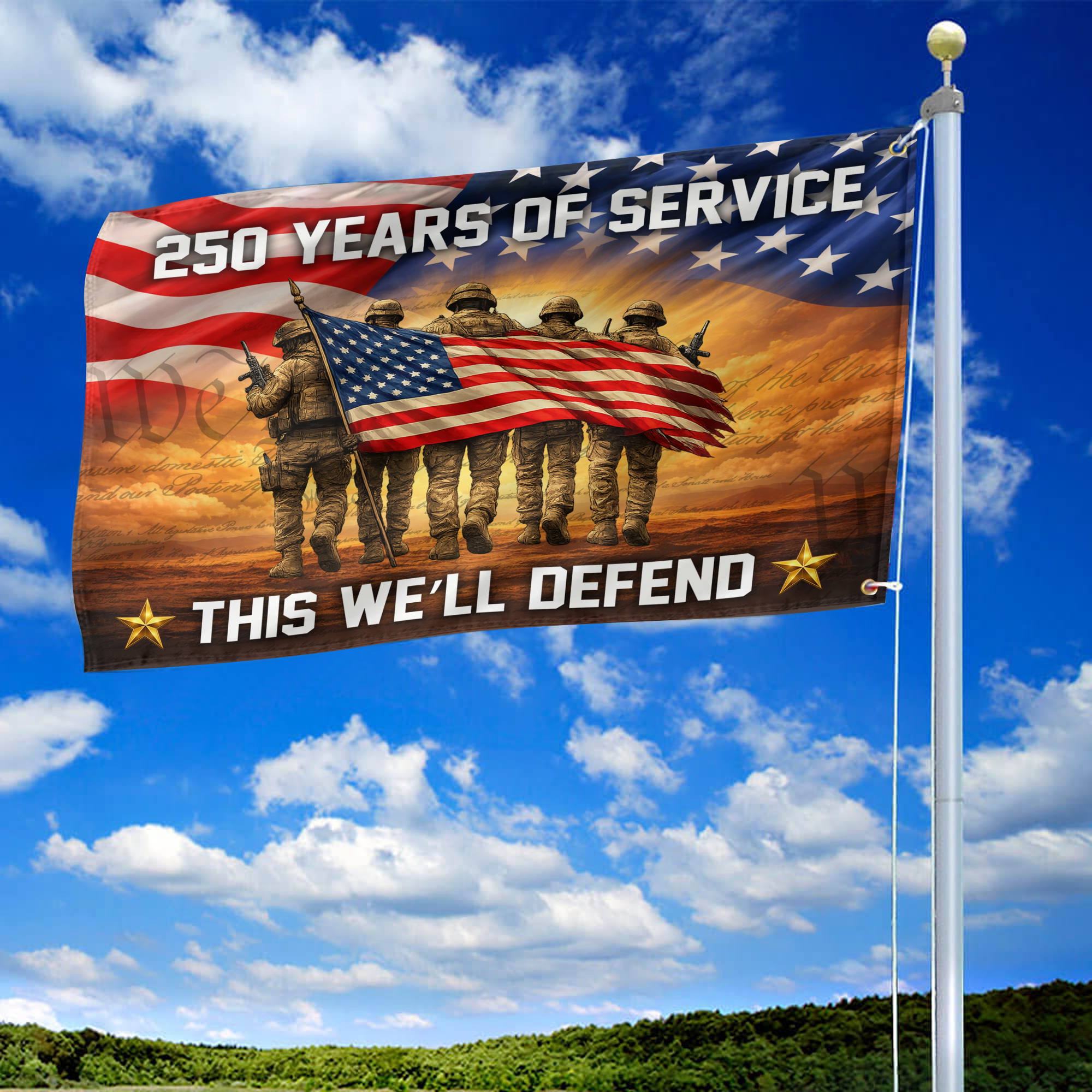 Premium America 250th Anniversary Grommet Flag, America 250th Flag, America 250th Birthday, Best Gifts On Independence Day, Veterans Day.