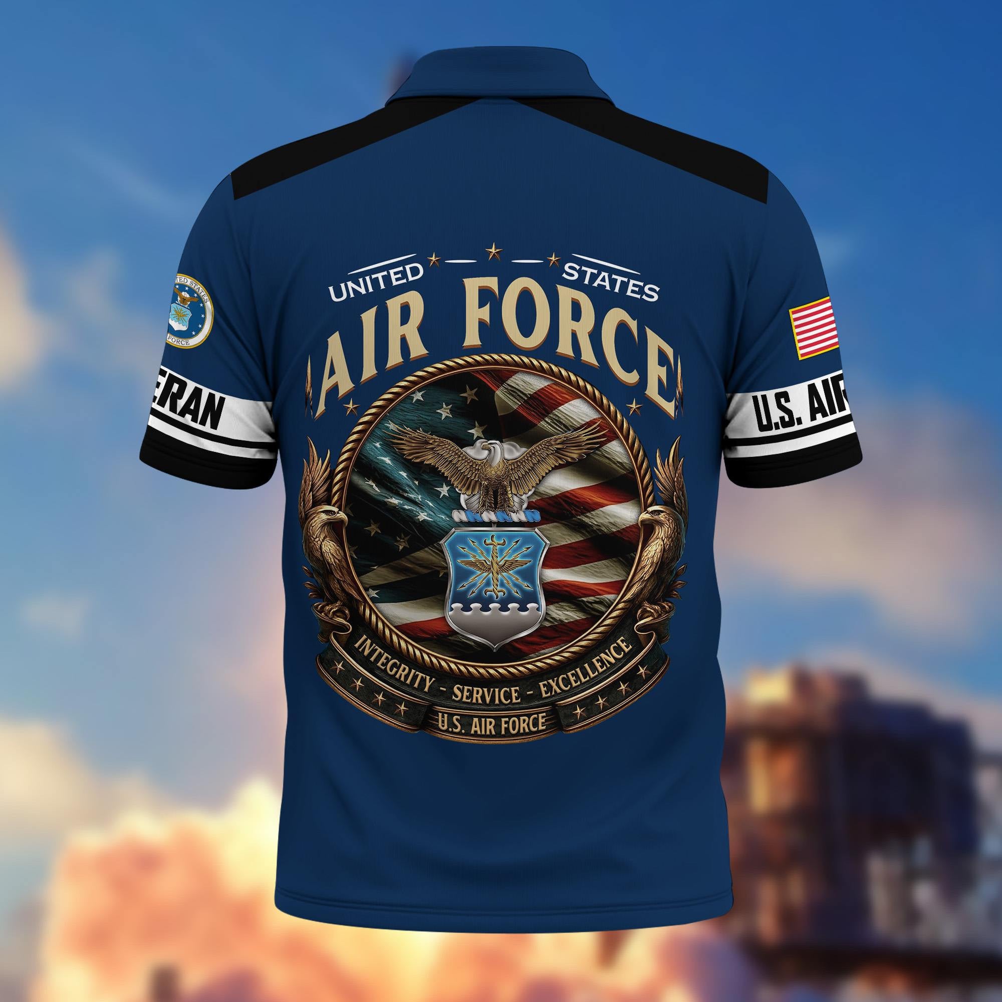 Premium America 250th Anniversary US Veteran Polo Shirt, Gifts for U.S. Veterans, Gifts for Independence Day, Veterans Day