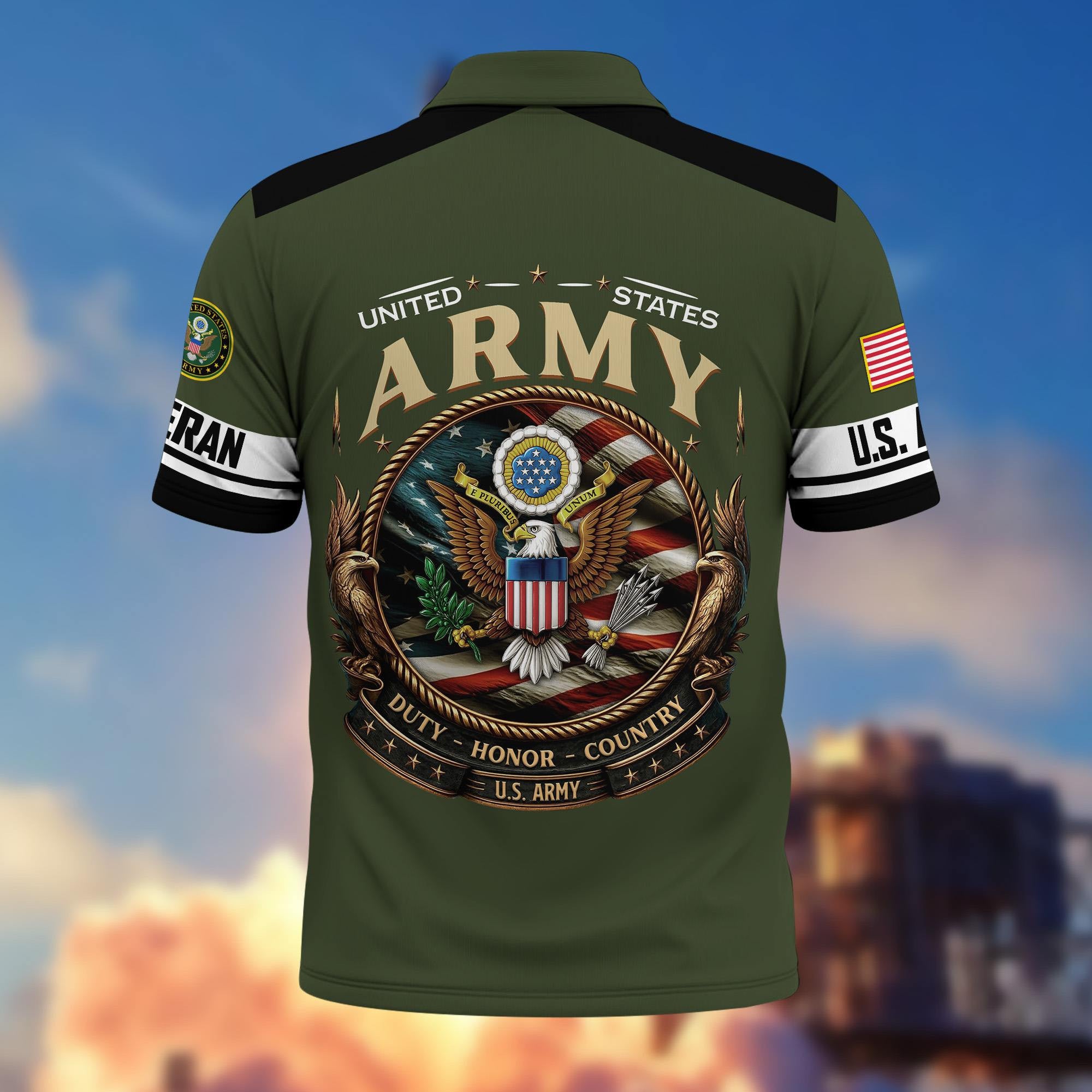 Premium America 250th Anniversary US Veteran Polo Shirt, Gifts for U.S. Veterans, Gifts for Independence Day, Veterans Day