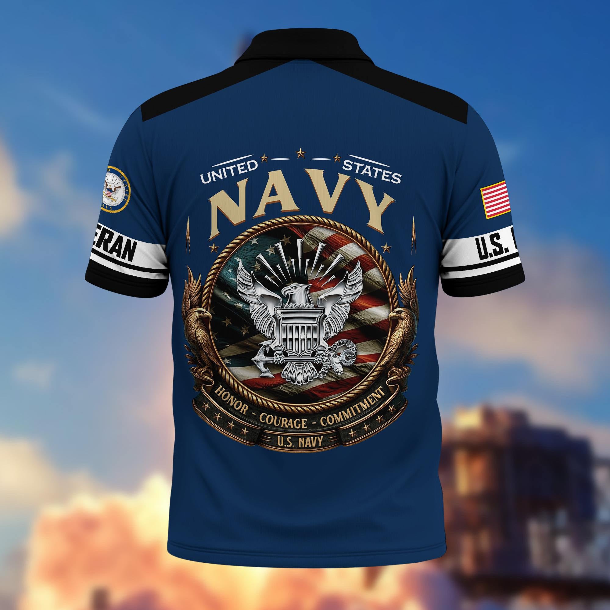 Premium America 250th Anniversary US Veteran Polo Shirt, Gifts for U.S. Veterans, Gifts for Independence Day, Veterans Day