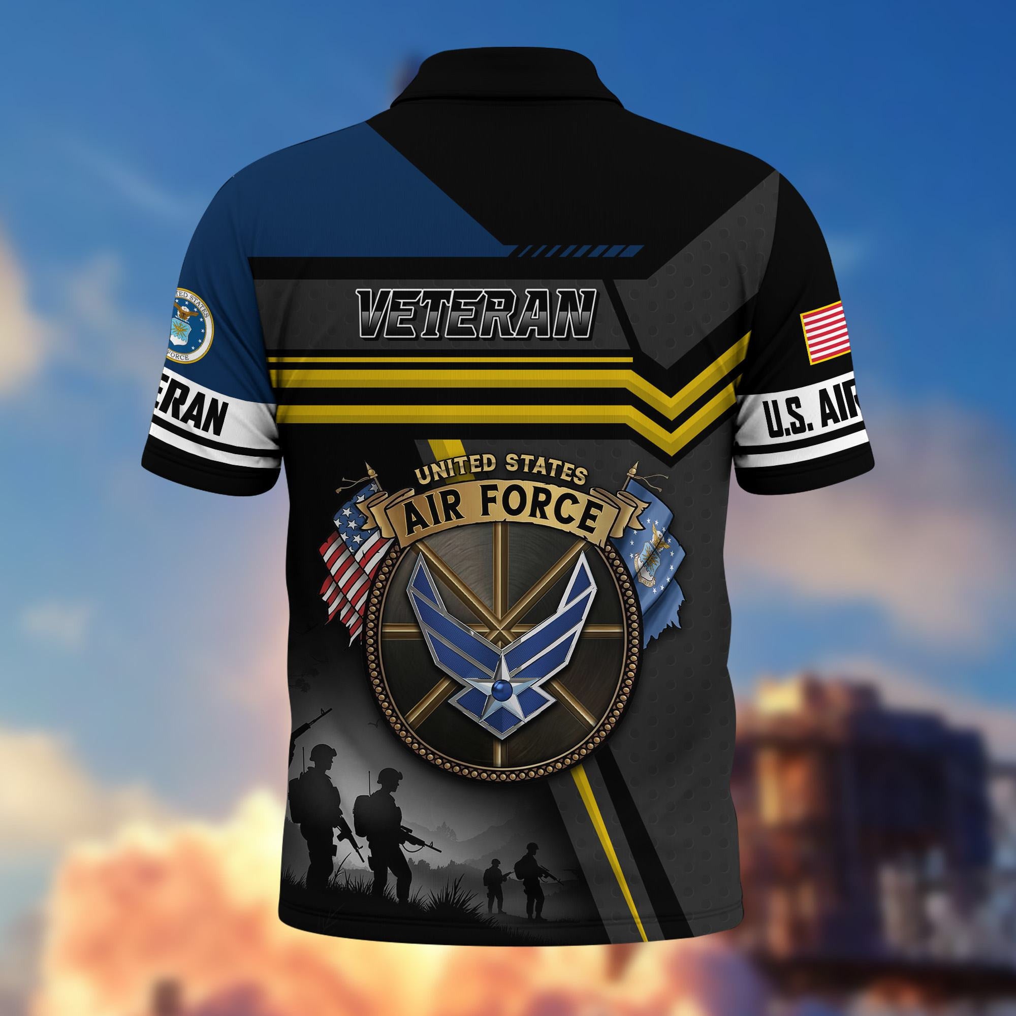 Premium US Veterans Polo Shirt, Gifts For US Veterans, Gifts On Father's Day, Veterans Day.