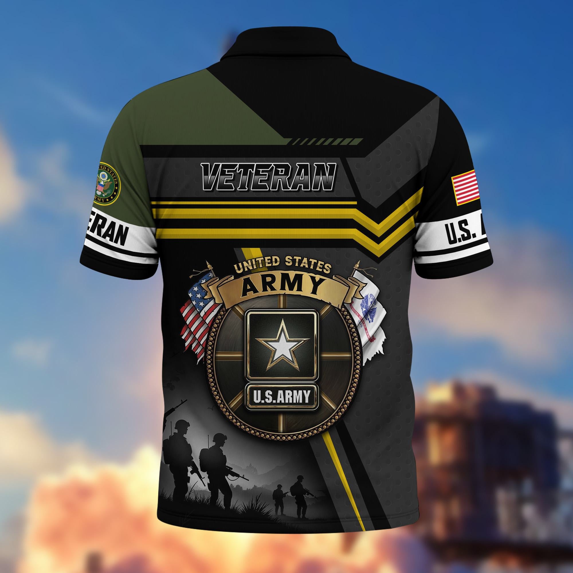 Premium US Veterans Polo Shirt, Gifts For US Veterans, Gifts On Father's Day, Veterans Day.