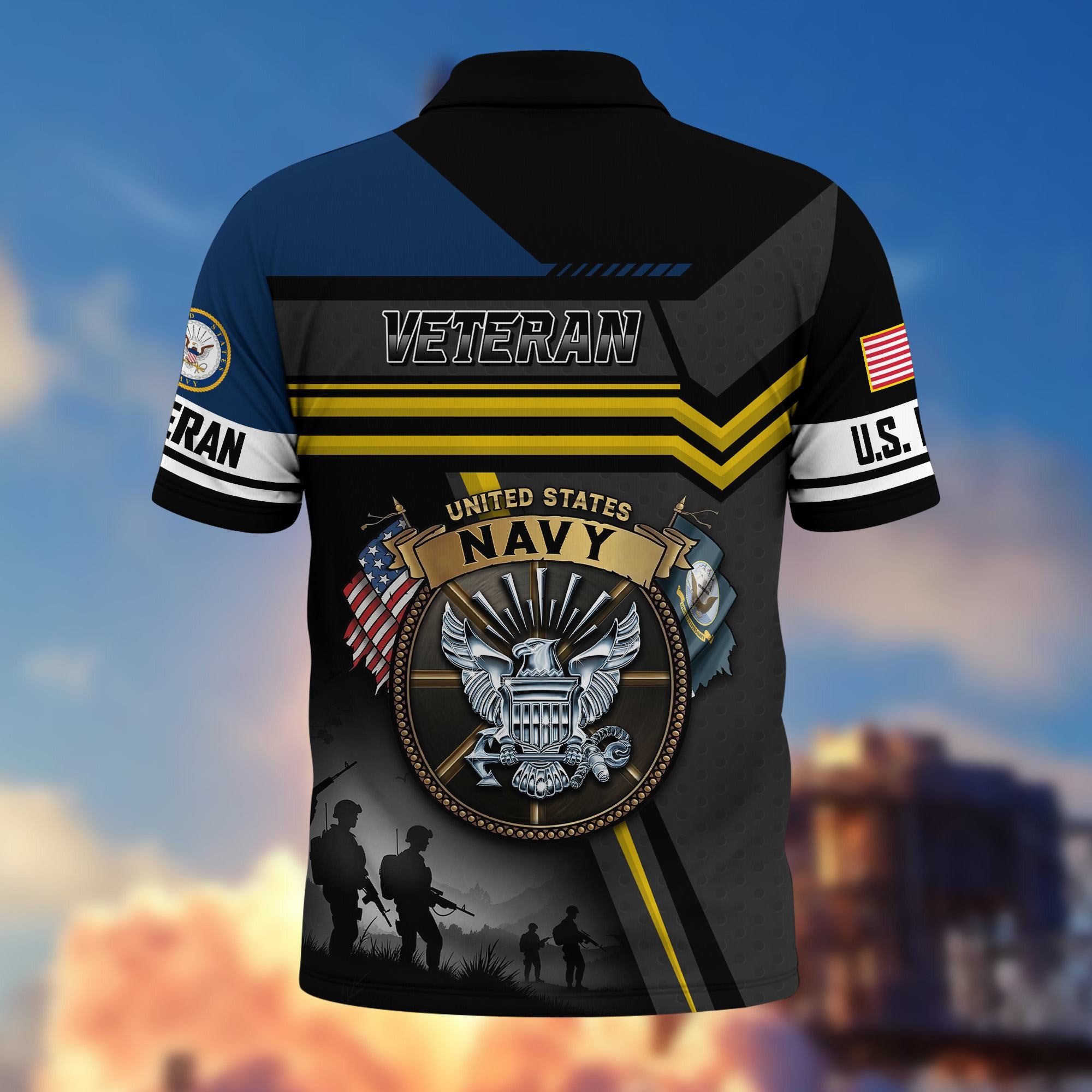 Premium US Veterans Polo Shirt, Gifts For US Veterans, Gifts On Father's Day, Veterans Day.