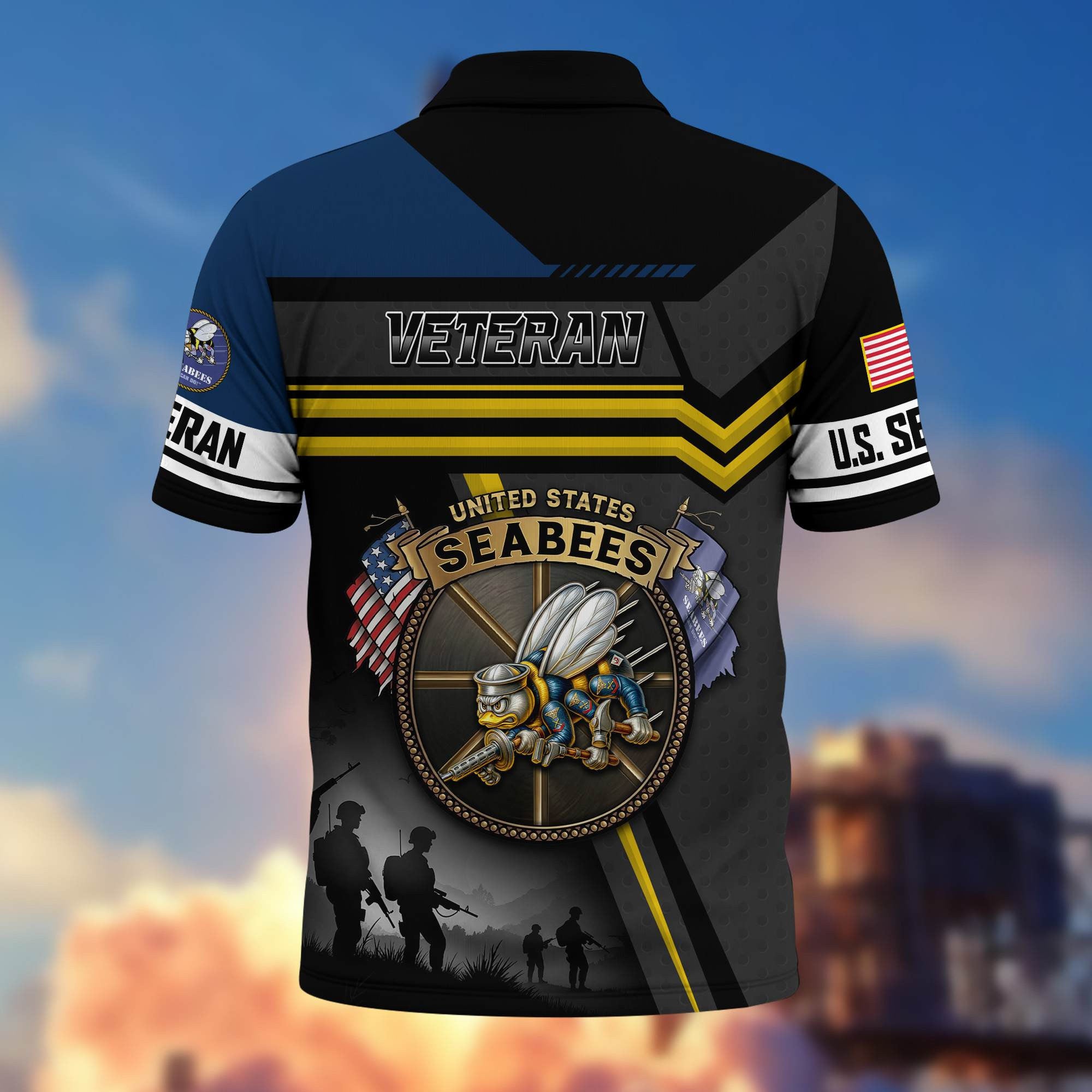 Premium US Veterans Polo Shirt, Gifts For US Veterans, Gifts On Father's Day, Veterans Day.