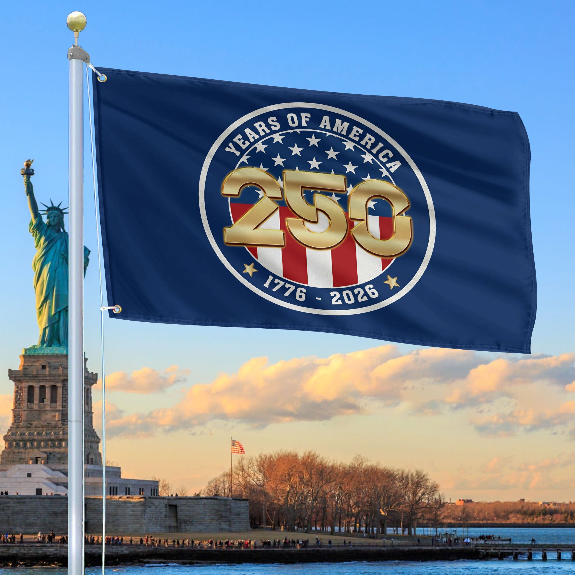 Premium America 250th Anniversary Grommet Flag, America 250th Flag, America 250th Birthday, Best Gifts On Independence Day, Veterans Day.
