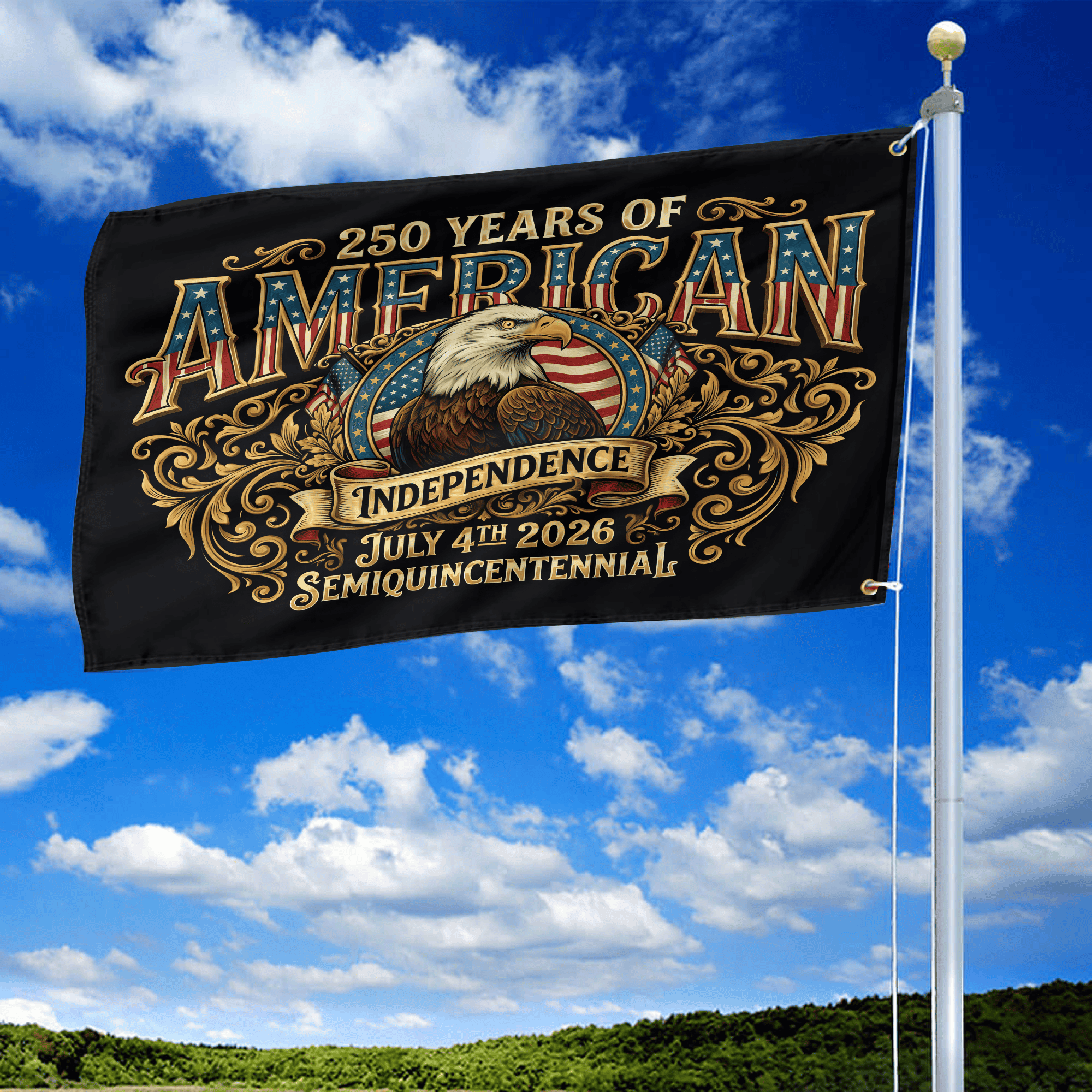 Premium America 250th Anniversary Grommet Flag, America 250th Flag, America 250th Birthday, Best Gifts On Independence Day, Veterans Day.
