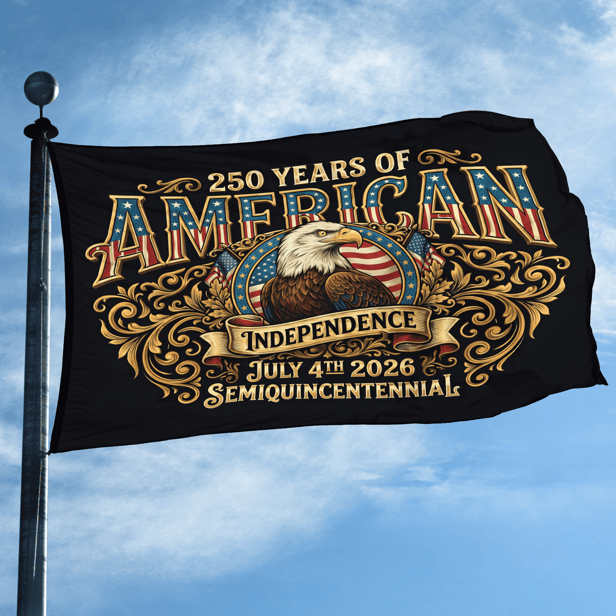Premium America 250th Anniversary Grommet Flag, America 250th Flag, America 250th Birthday, Best Gifts On Independence Day, Veterans Day.