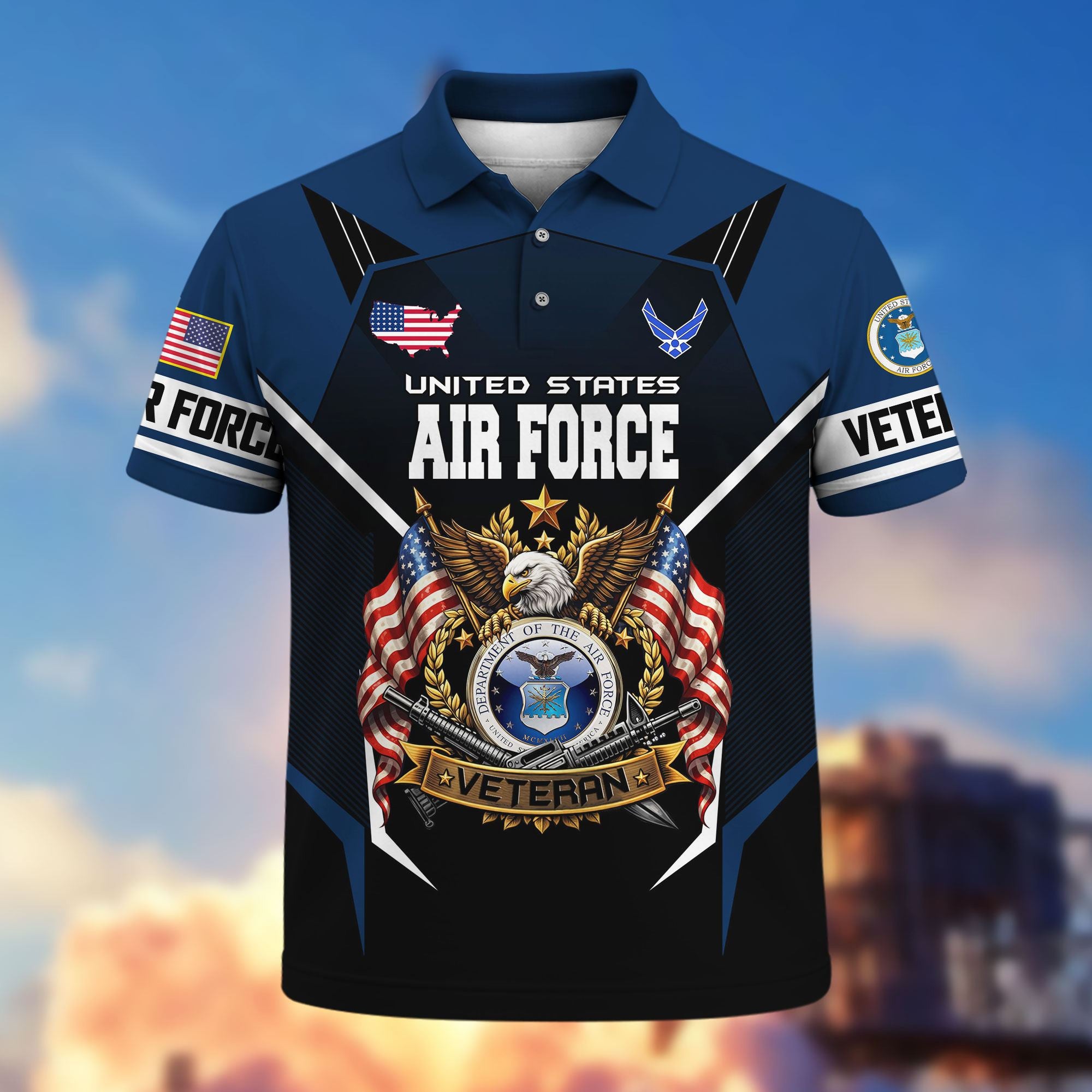 Premium US Veterans Polo Shirt, Gifts For US Veterans, Gifts On Father's Day, Veterans Day.