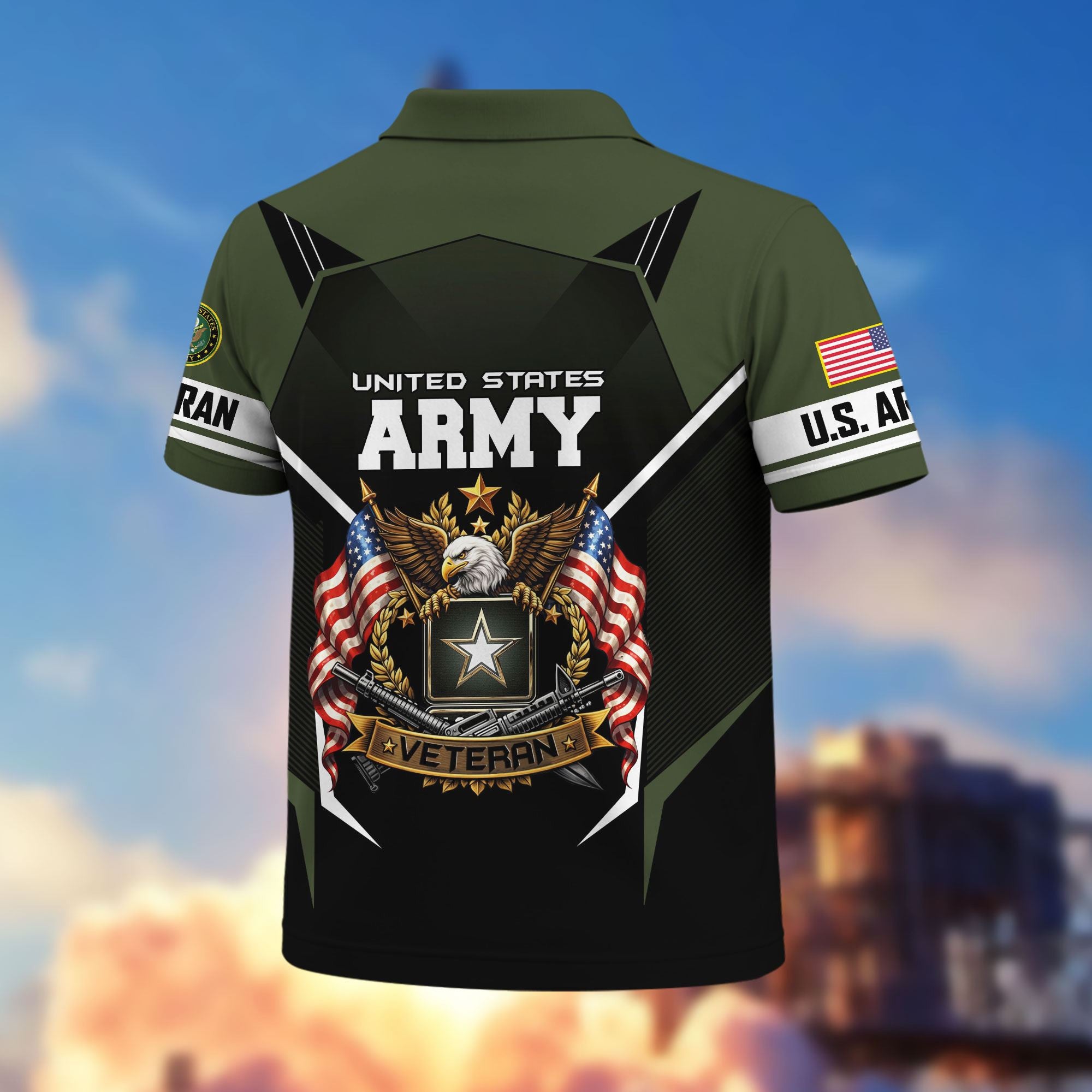 Premium US Veterans Polo Shirt, Gifts For US Veterans, Gifts On Father's Day, Veterans Day.