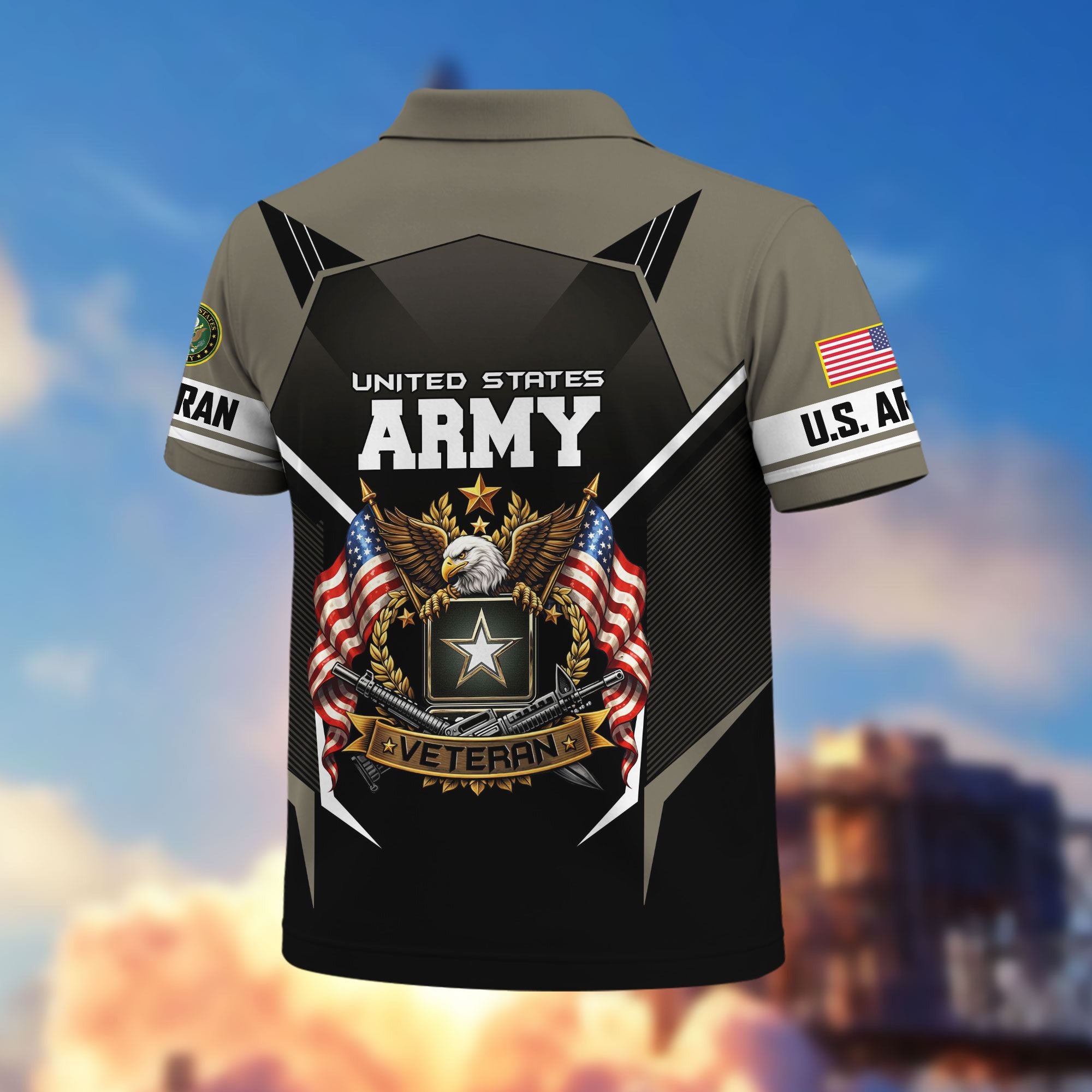 Premium US Veterans Polo Shirt, Gifts For US Veterans, Gifts On Father's Day, Veterans Day.