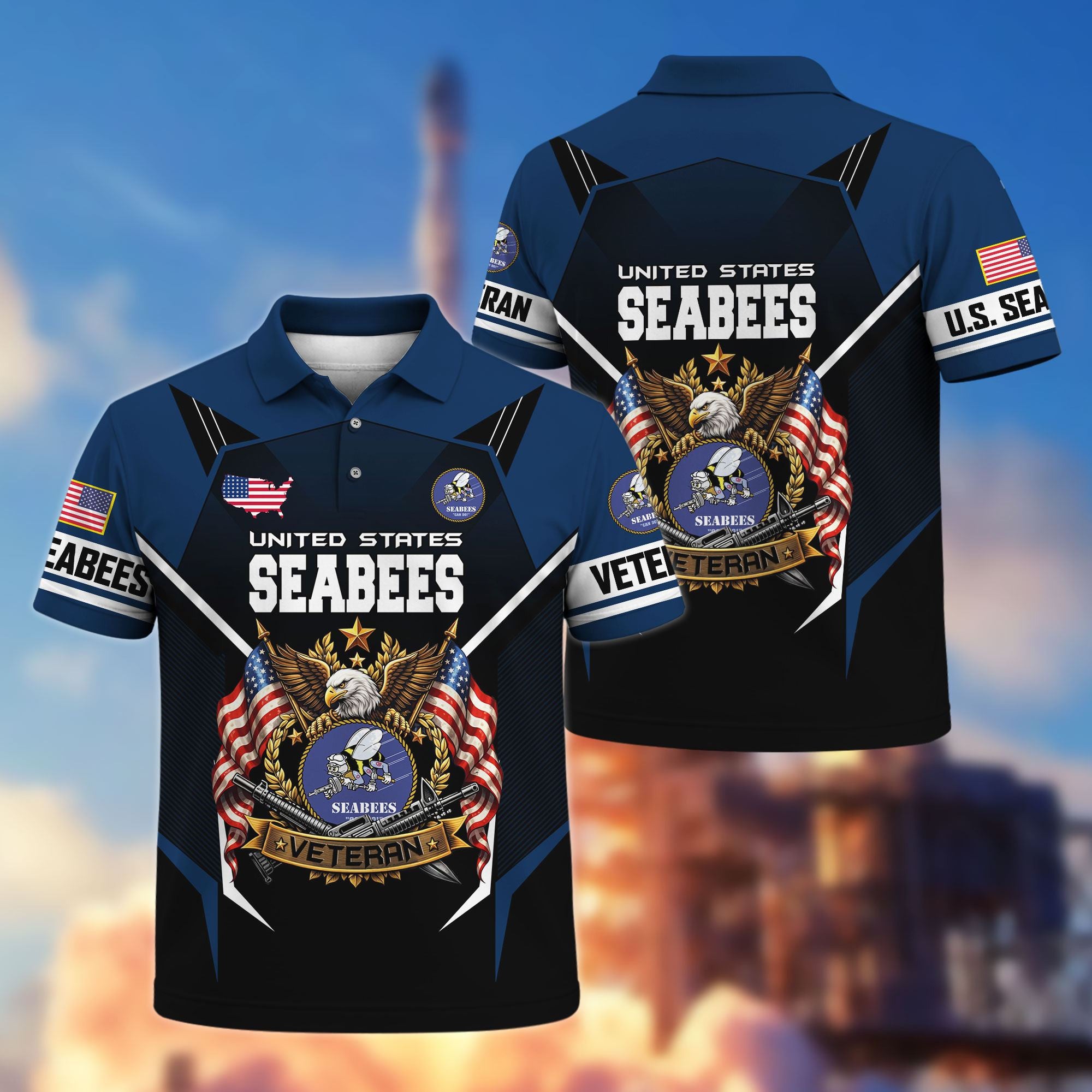 Premium US Veterans Polo Shirt, Gifts For US Veterans, Gifts On Father's Day, Veterans Day.