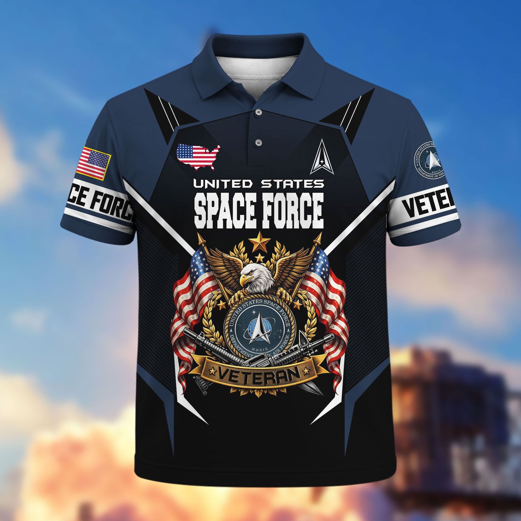 Premium US Veterans Polo Shirt, Gifts For US Veterans, Gifts On Father's Day, Veterans Day.
