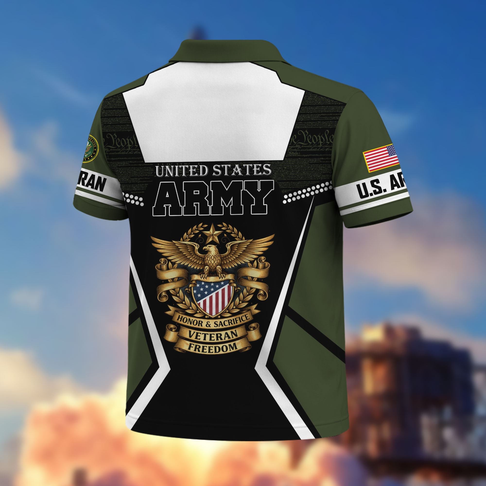 Premium US Veterans Polo Shirt, Gifts For US Veterans, Gifts On Father's Day, Veterans Day.