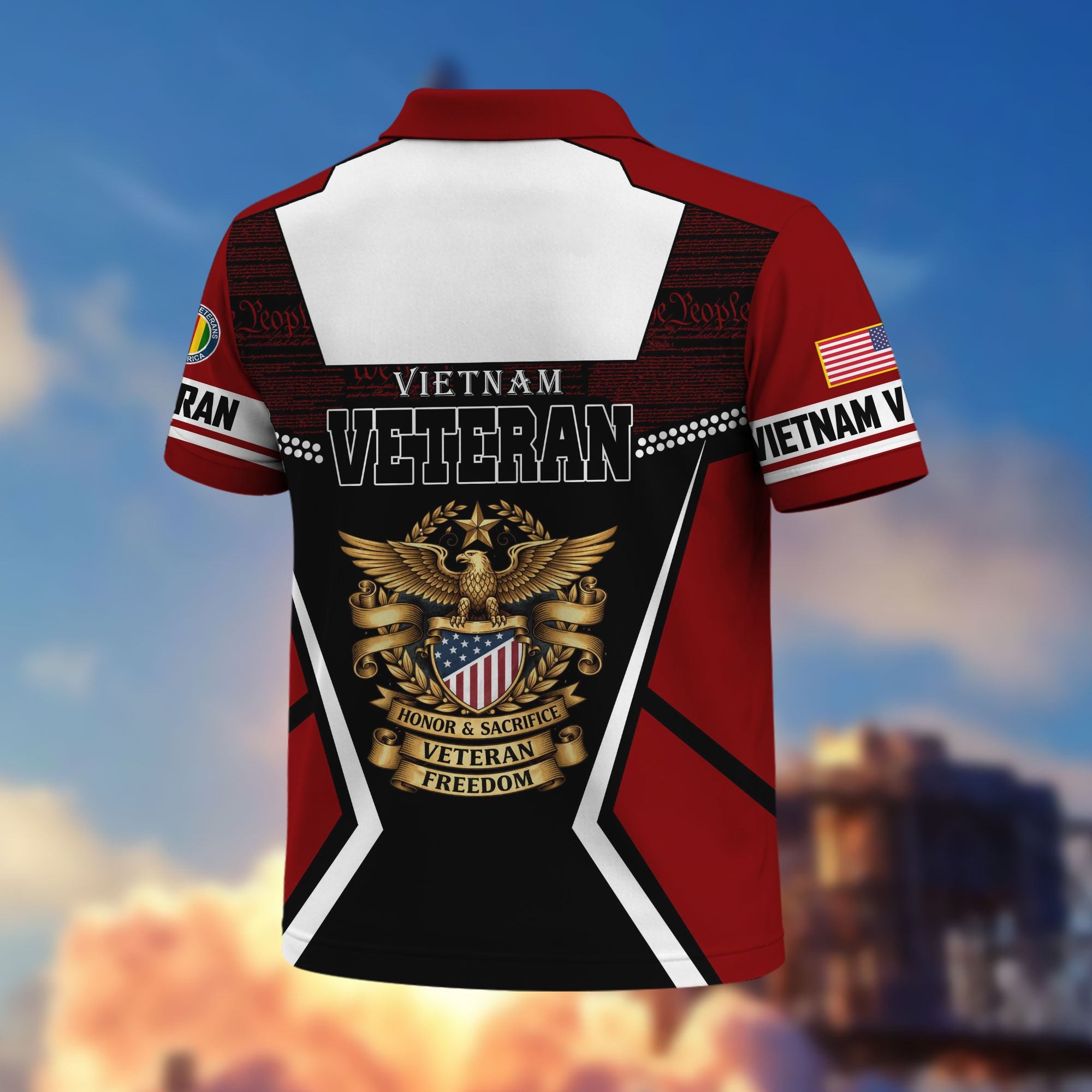 Premium US Veterans Polo Shirt, Gifts For US Veterans, Gifts On Father's Day, Veterans Day.