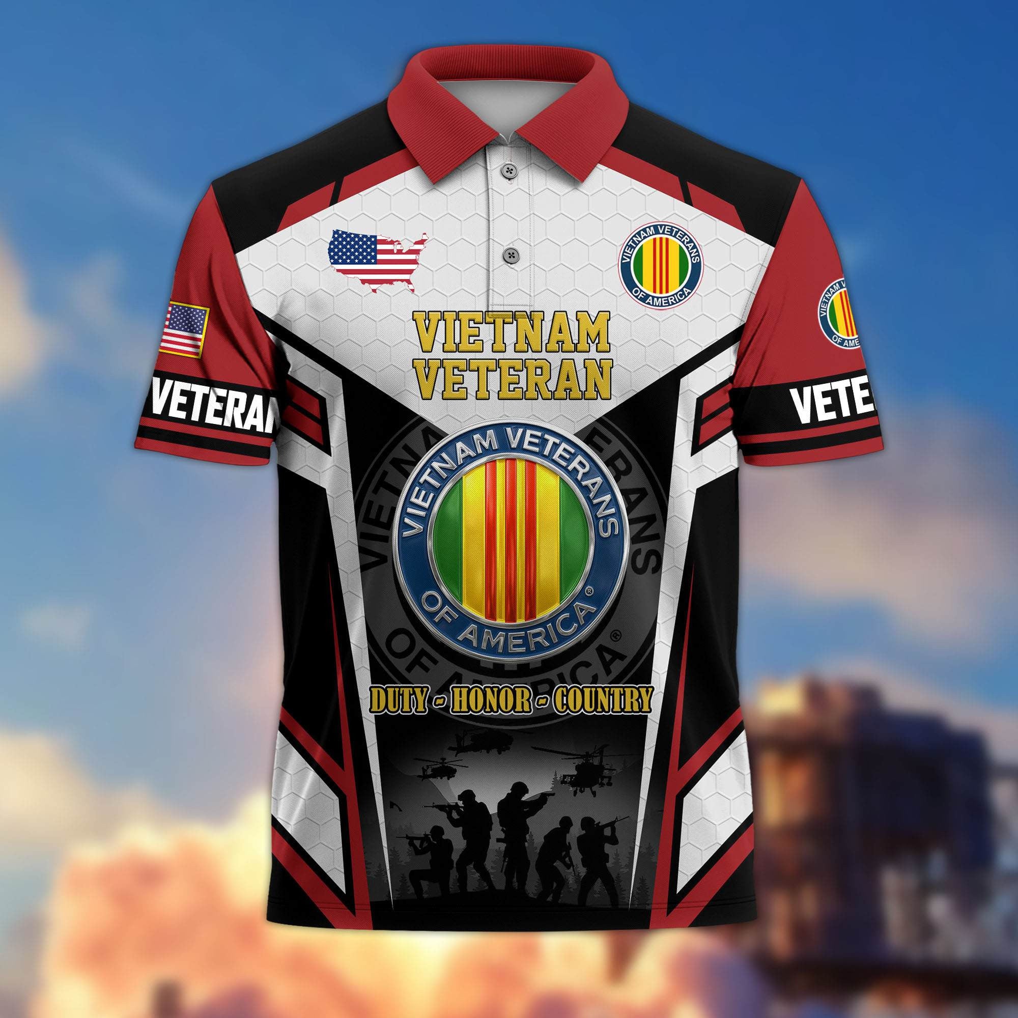 Premium US Veterans Polo Shirt, Gifts For US Veterans, Gifts On Father's Day, Veterans Day.