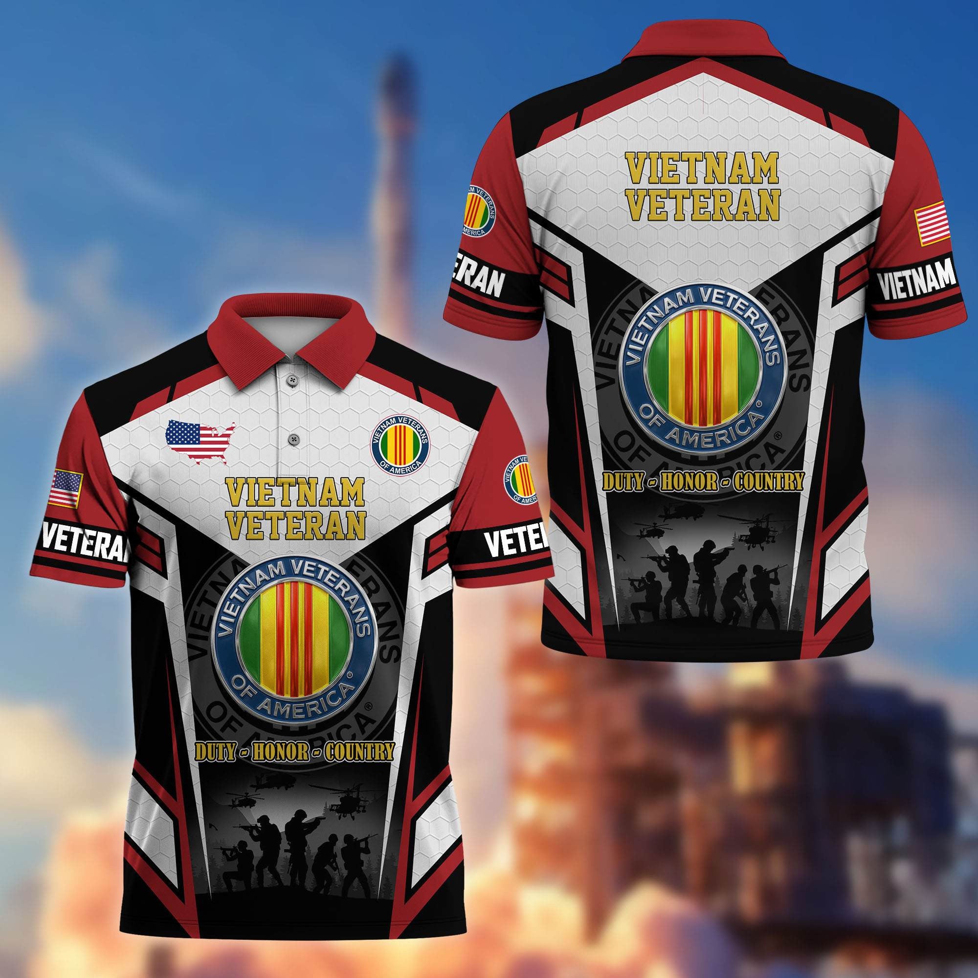Premium US Veterans Polo Shirt, Gifts For US Veterans, Gifts On Father's Day, Veterans Day.