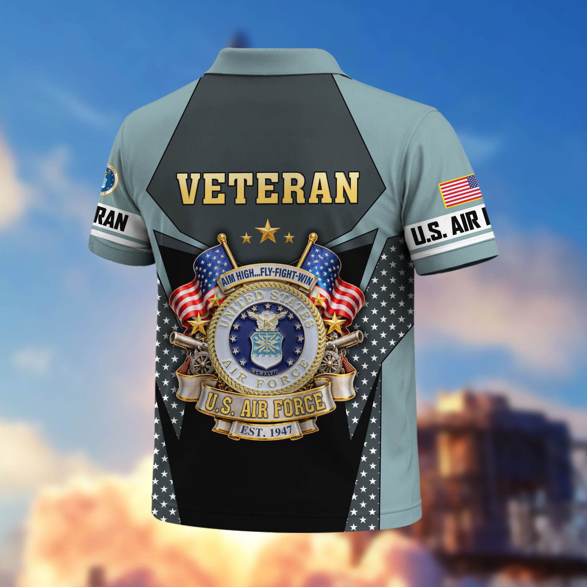 Premium US Veterans Polo Shirt, Gifts For US Veterans, Gifts On Father's Day, Veterans Day.