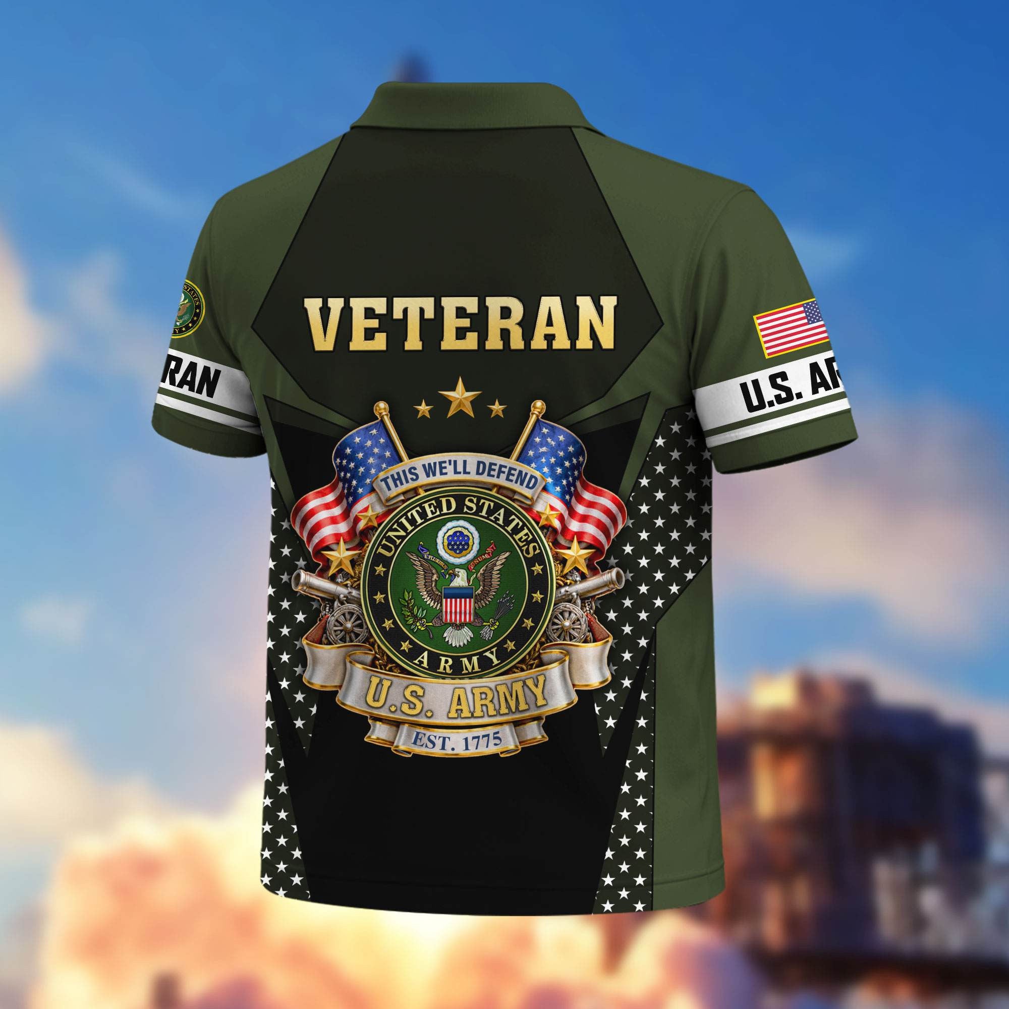 Premium US Veterans Polo Shirt, Gifts For US Veterans, Gifts On Father's Day, Veterans Day.