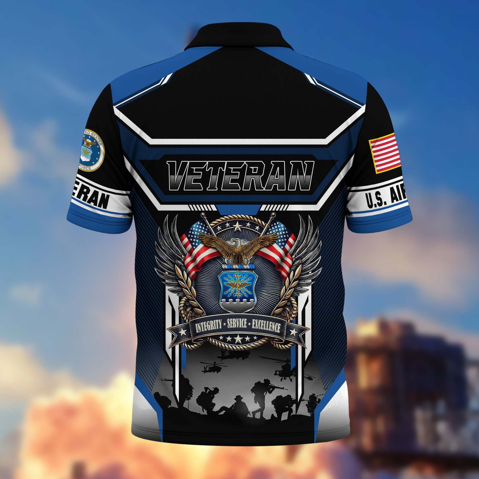 Premium US Veterans Polo Shirt, Gifts For US Veterans, Gifts On Father's Day, Veterans Day.