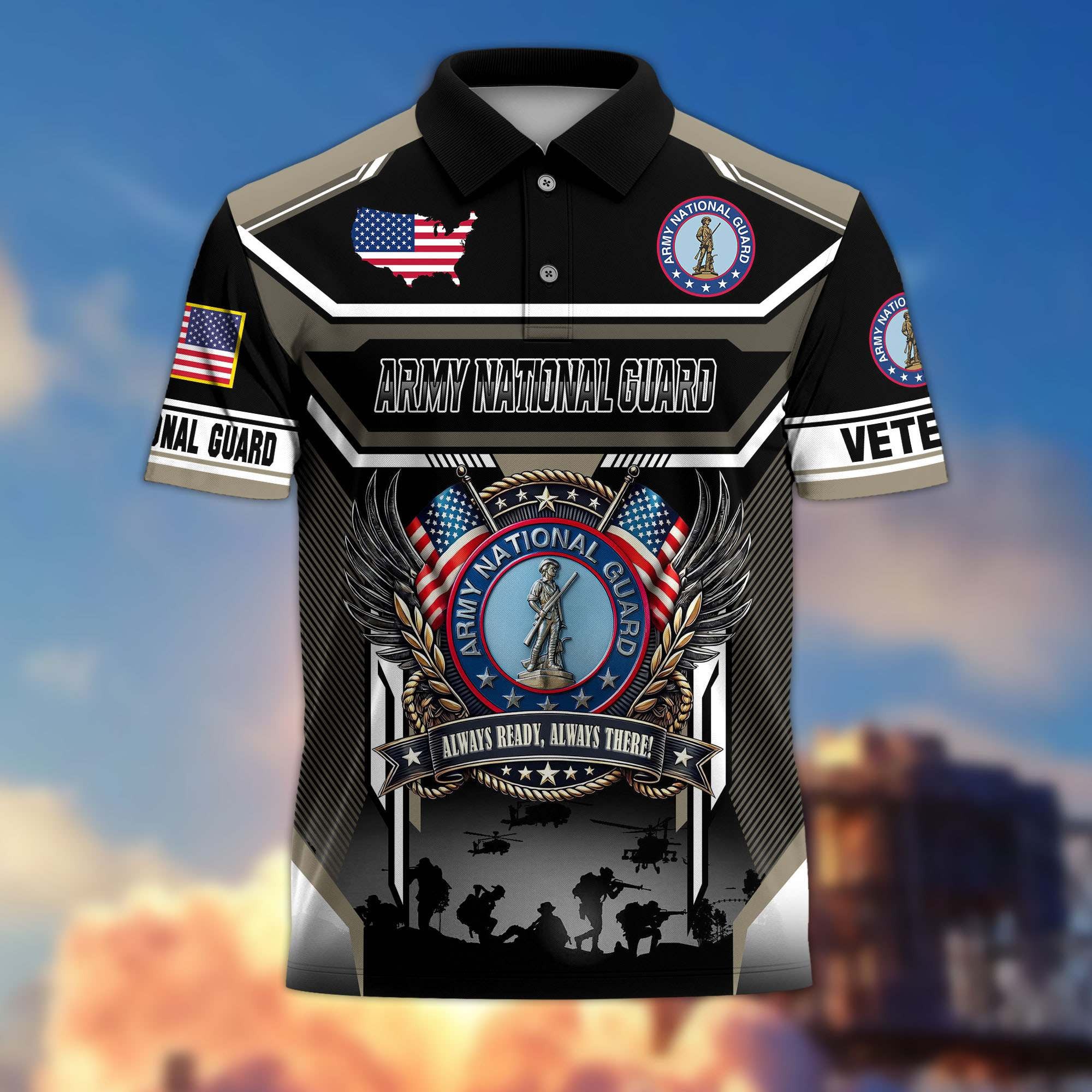 Premium US Veterans Polo Shirt, Gifts For US Veterans, Gifts On Father's Day, Veterans Day.