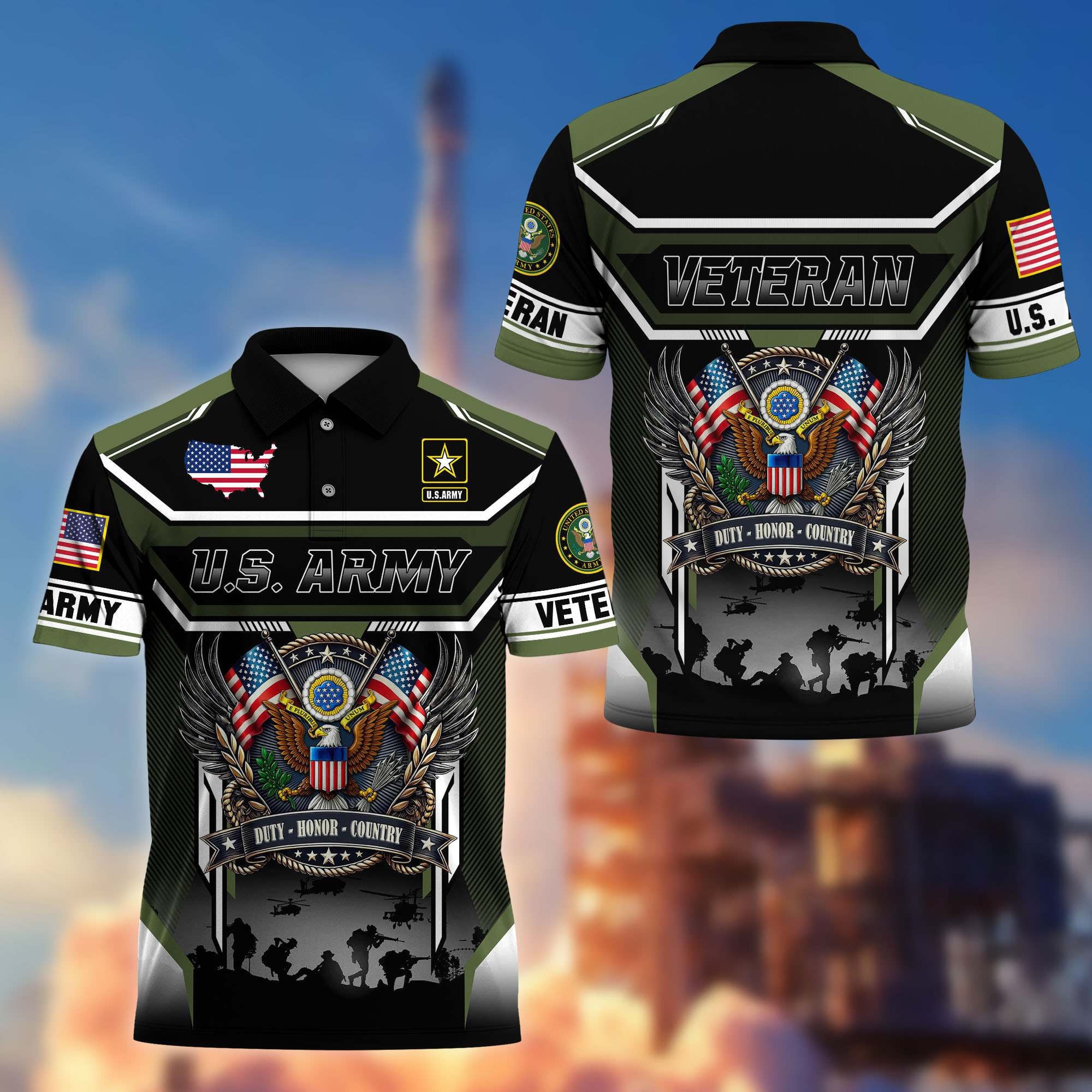Premium US Veterans Polo Shirt, Gifts For US Veterans, Gifts On Father's Day, Veterans Day.