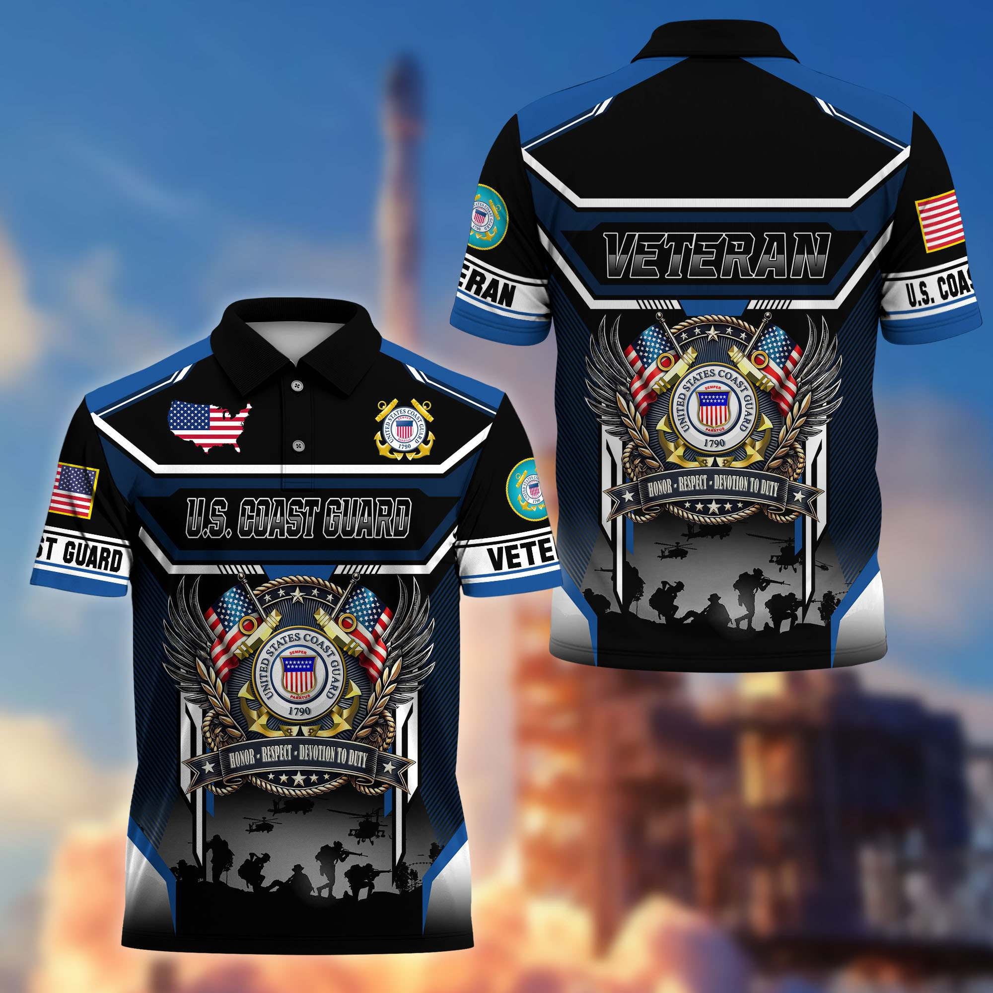 Premium US Veterans Polo Shirt, Gifts For US Veterans, Gifts On Father's Day, Veterans Day.