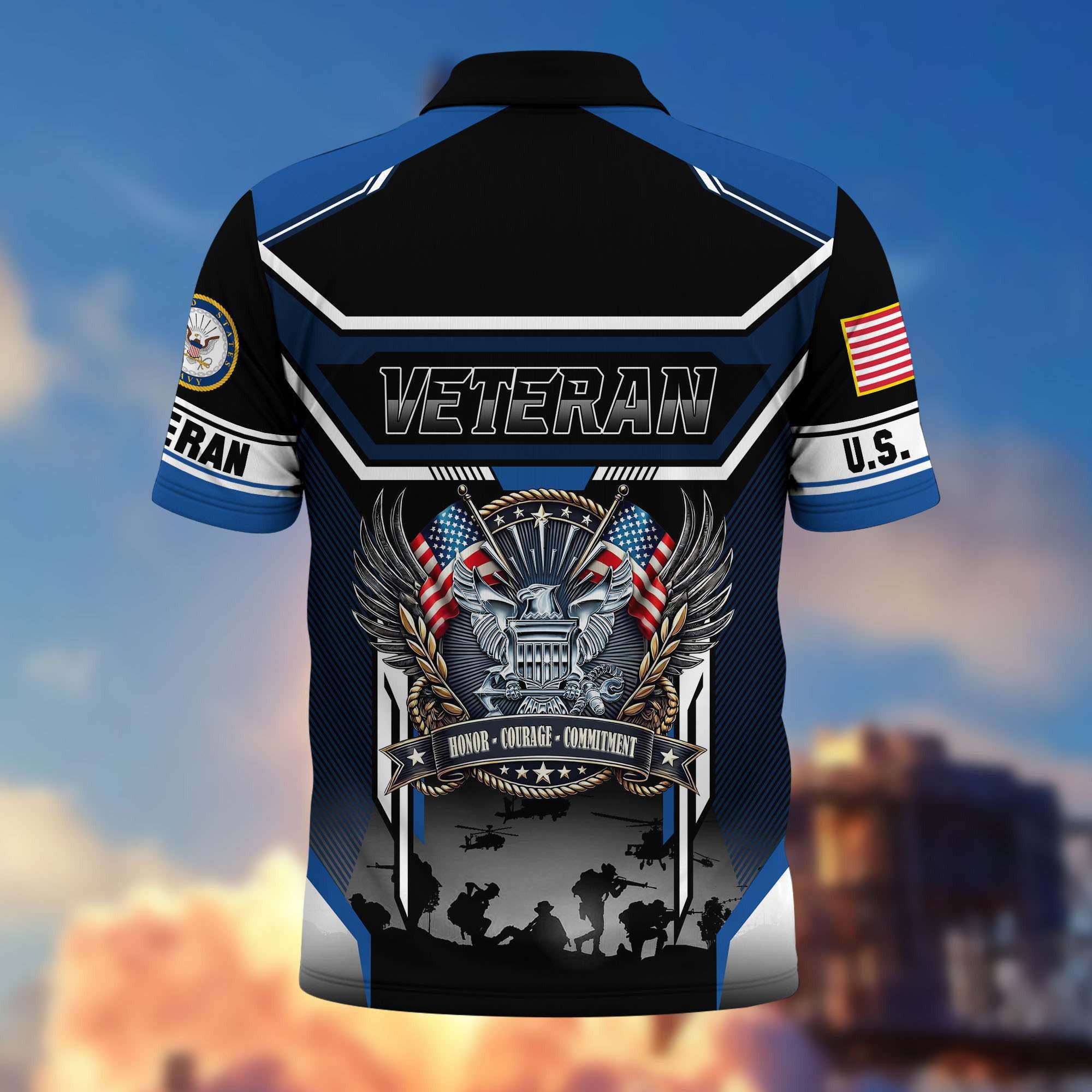 Premium US Veterans Polo Shirt, Gifts For US Veterans, Gifts On Father's Day, Veterans Day.
