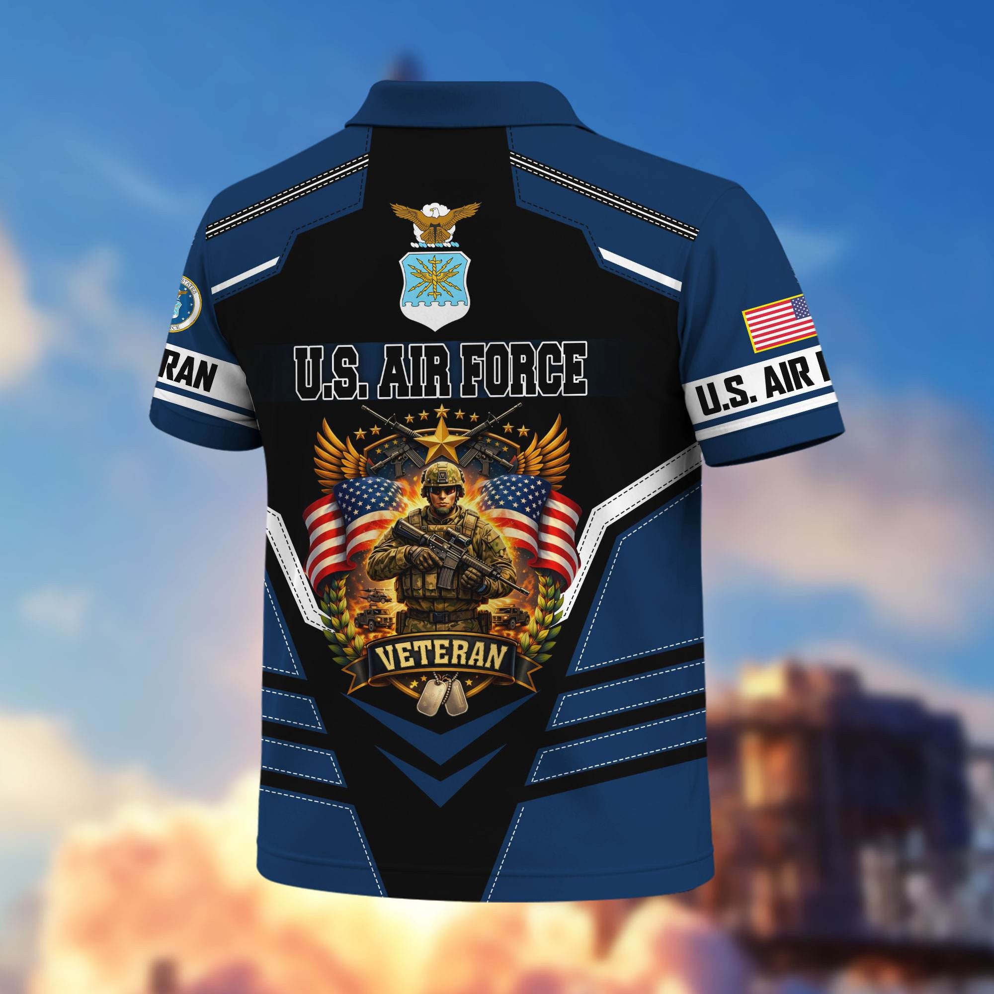 Premium US Veterans Polo Shirt, Gifts For US Veterans, Gifts On Father's Day, Veterans Day.