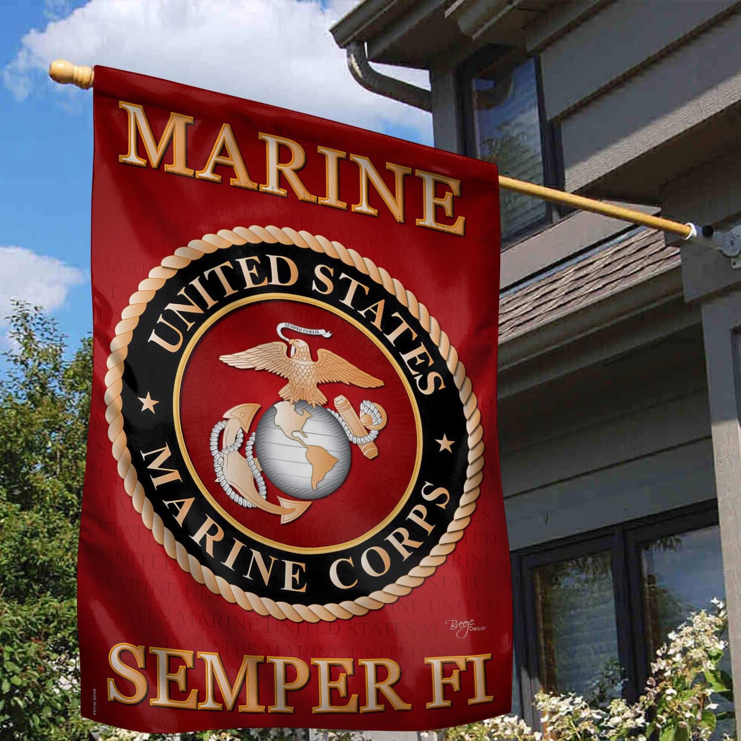 Premium Custom US Military House Flag 4ft x 6ft (48in x 72in)