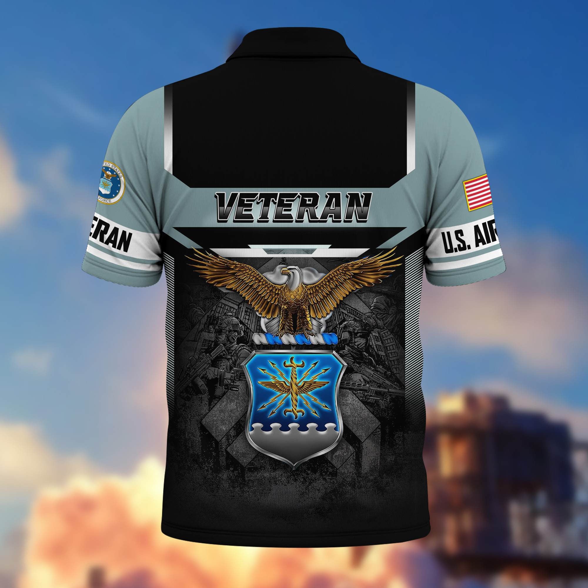 Premium US Veterans Polo Shirt, Gifts For US Veterans, Gifts On Father's Day, Veterans Day.