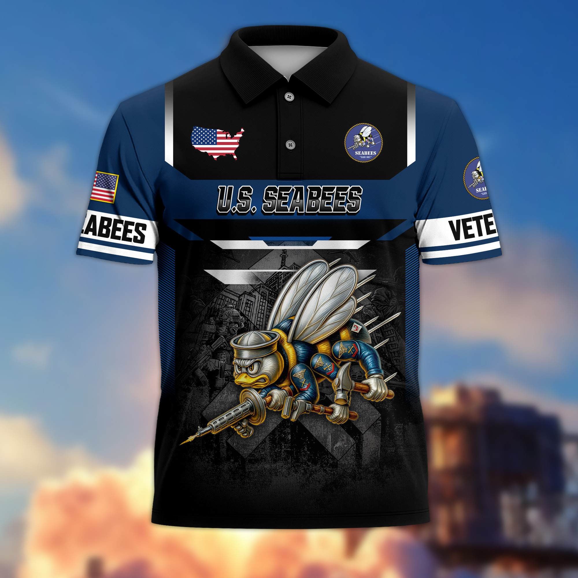 Premium US Veterans Polo Shirt, Gifts For US Veterans, Gifts On Father's Day, Veterans Day.