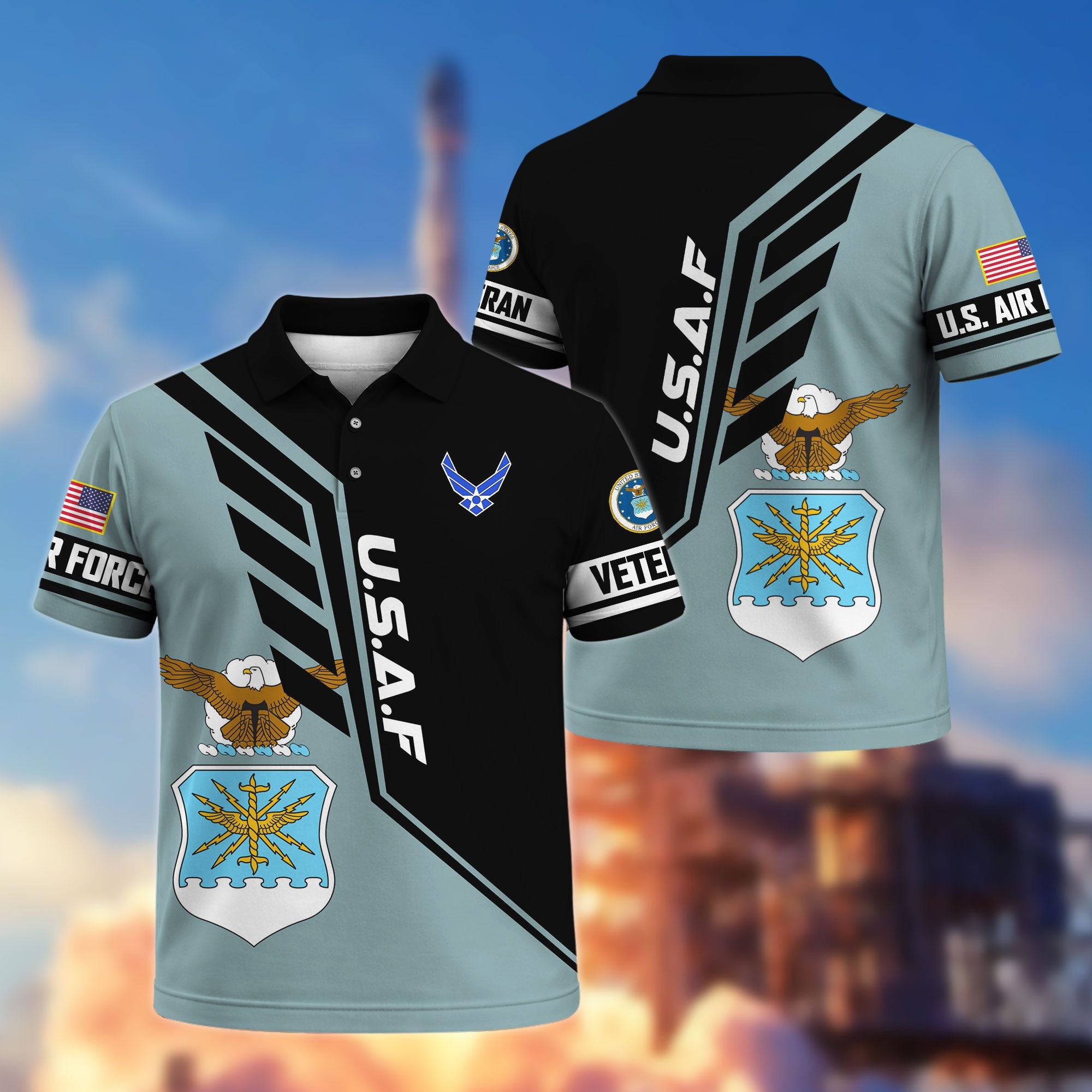 Premium US Veterans Polo Shirt, Gifts For US Veterans, Gifts On Father's Day, Veterans Day.