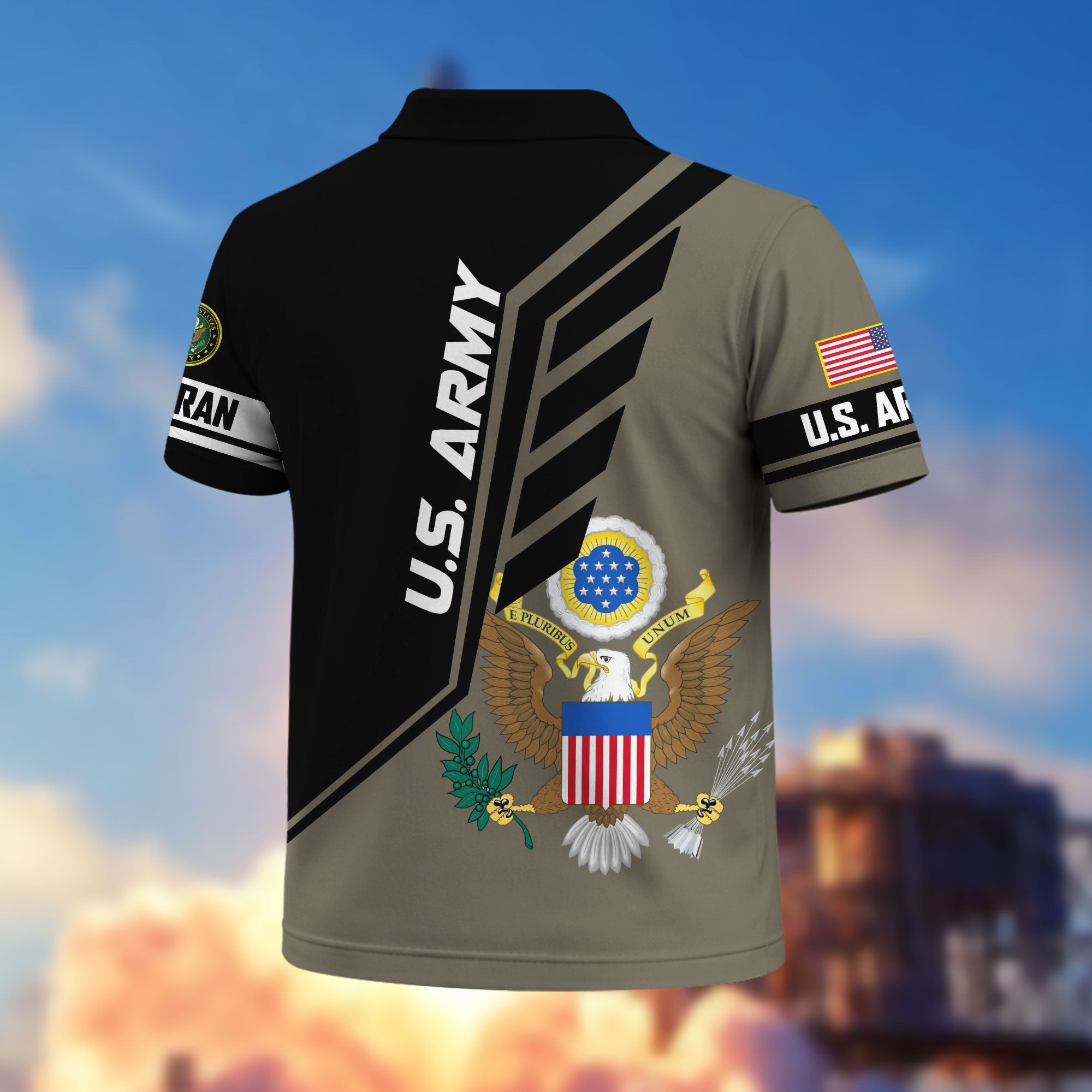 Premium US Veterans Polo Shirt, Gifts For US Veterans, Gifts On Father's Day, Veterans Day.